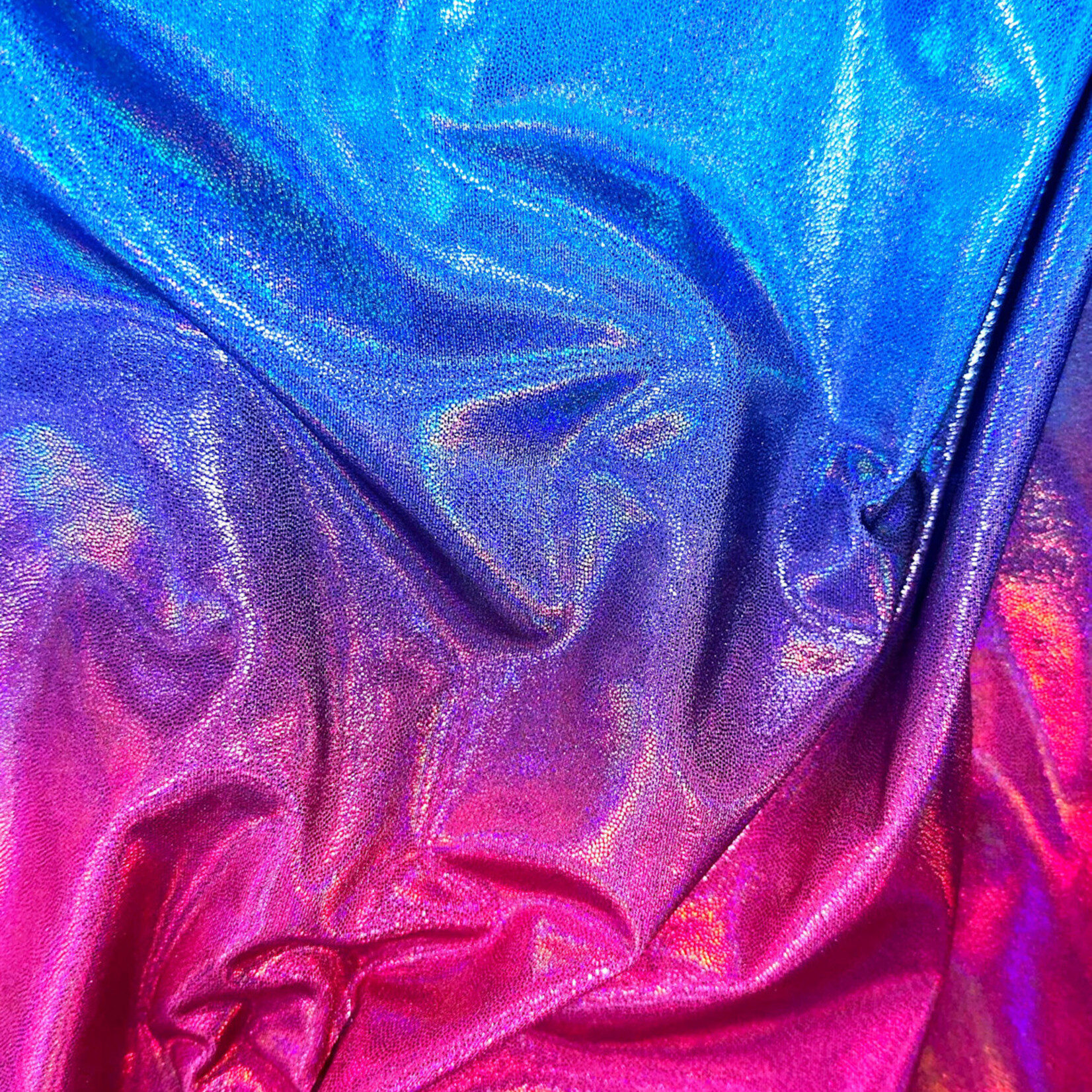 Nylon Spandex Hologram Foil Print 58/60" X 280G/Y - Pink/Blue