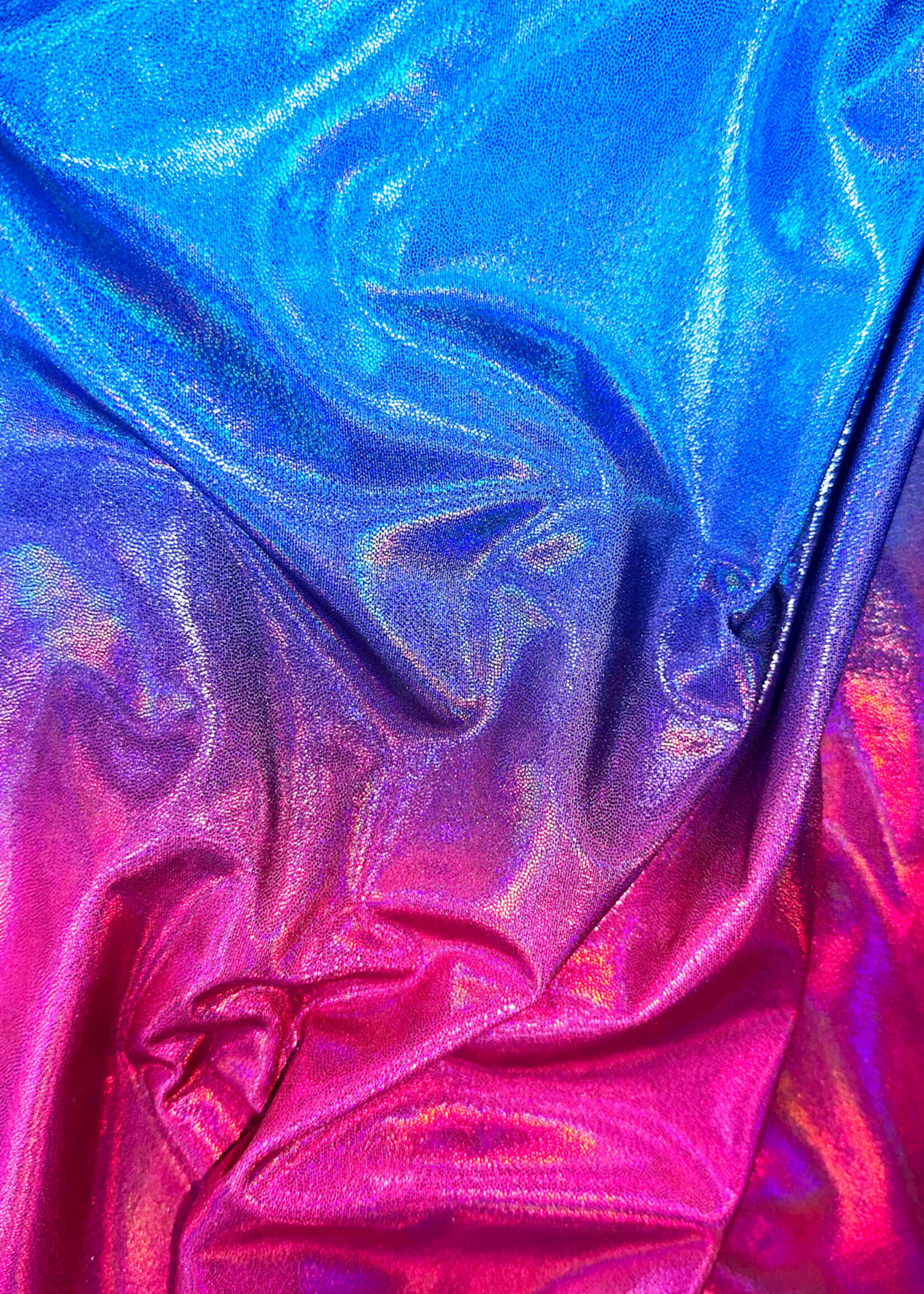 Nylon Spandex Hologram Foil Print 58/60" X 280G/Y - Pink/Blue