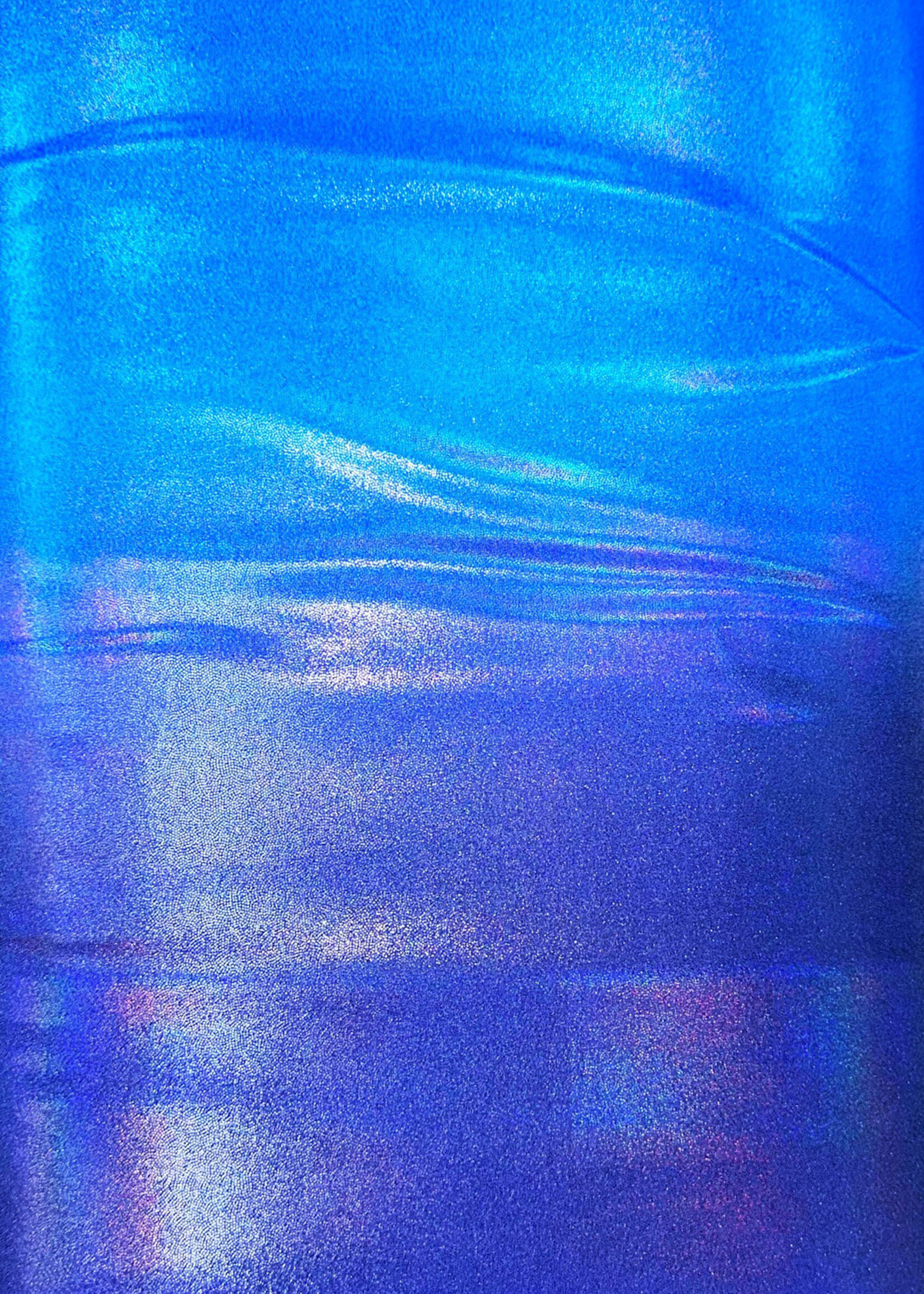 Nylon Spandex Hologram Foil Print 58/60" X 280G/Y - Ocean Blue/Navy
