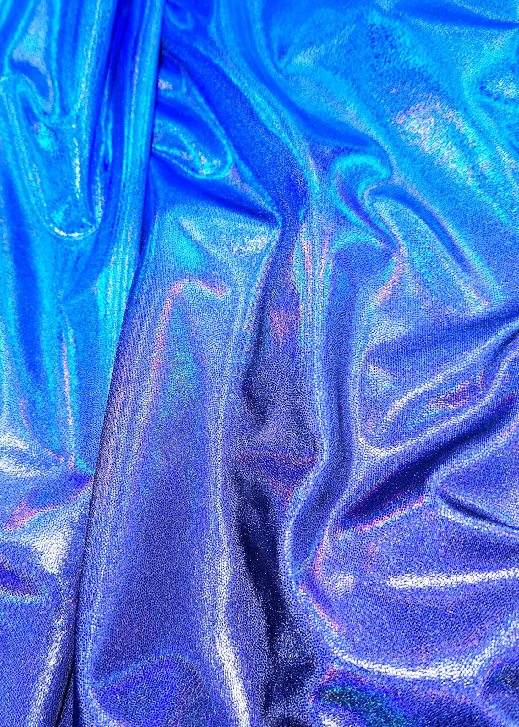 Nylon Spandex Hologram Foil Print 58/60" X 280G/Y - Ocean Blue/Navy