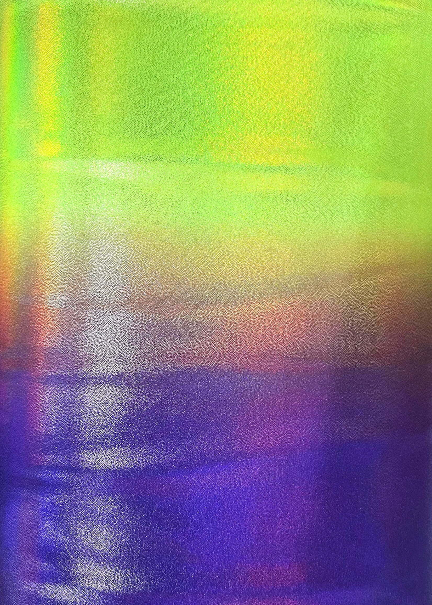 Nylon Spandex Hologram Foil Print 58/60" X 280G/Y - Neon Green/Purple