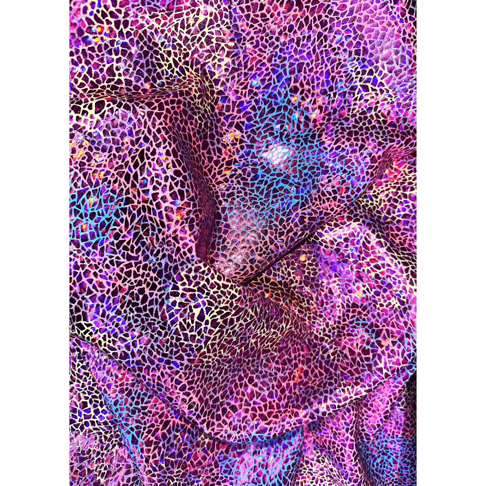 Fuchsia Pattern Ombre Holographic Spandex #1