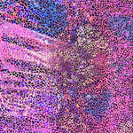 Fuchsia Pattern Ombre Holographic Spandex #1