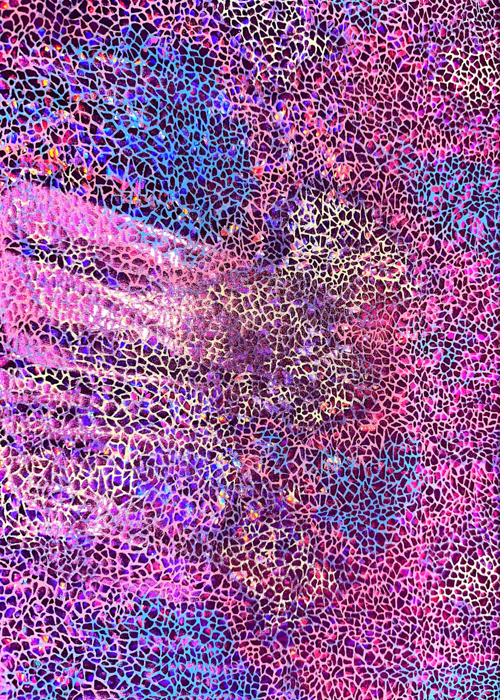 Fuchsia Pattern Ombre Holographic Spandex #1