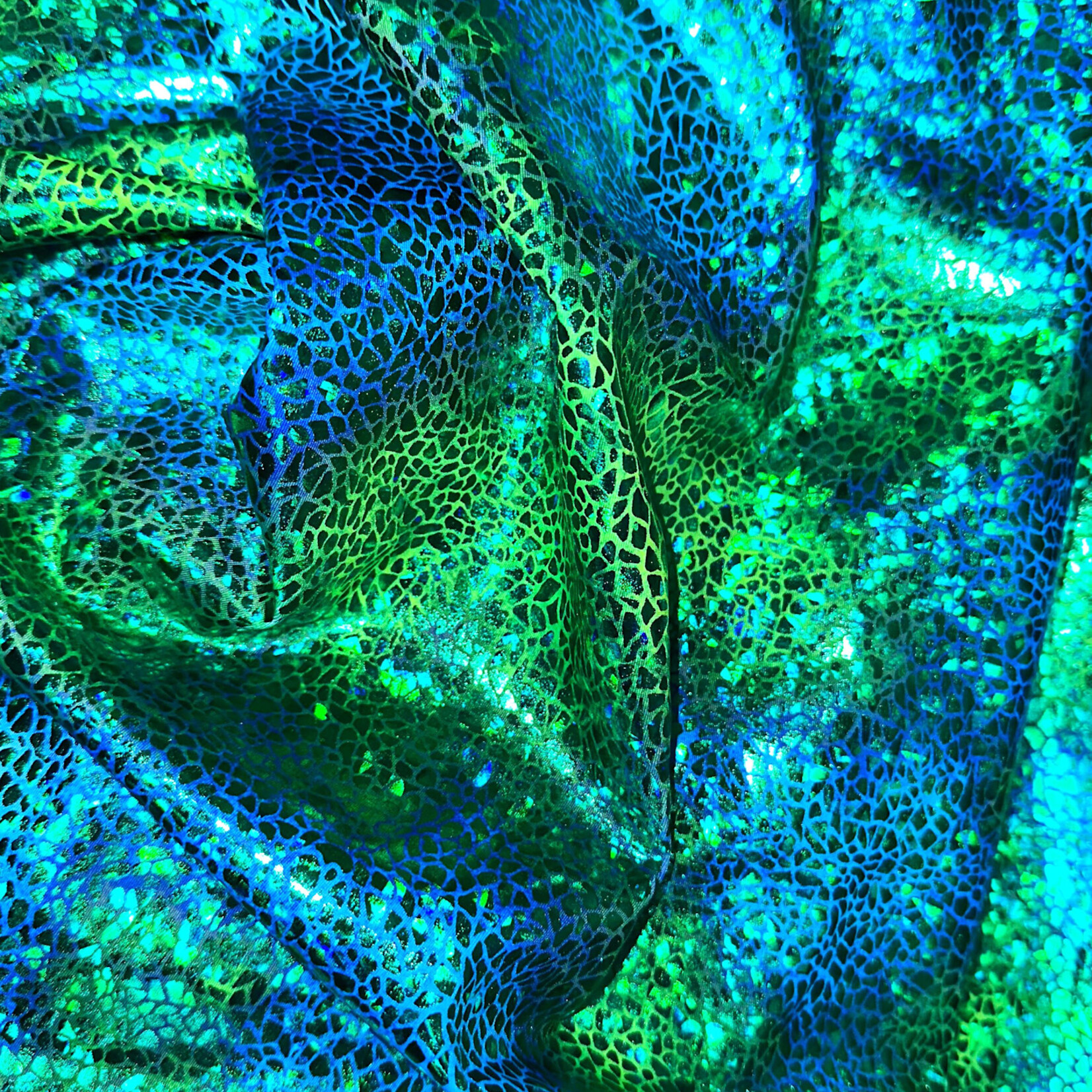 Green Pattern Ombre Holographic Spandex #6