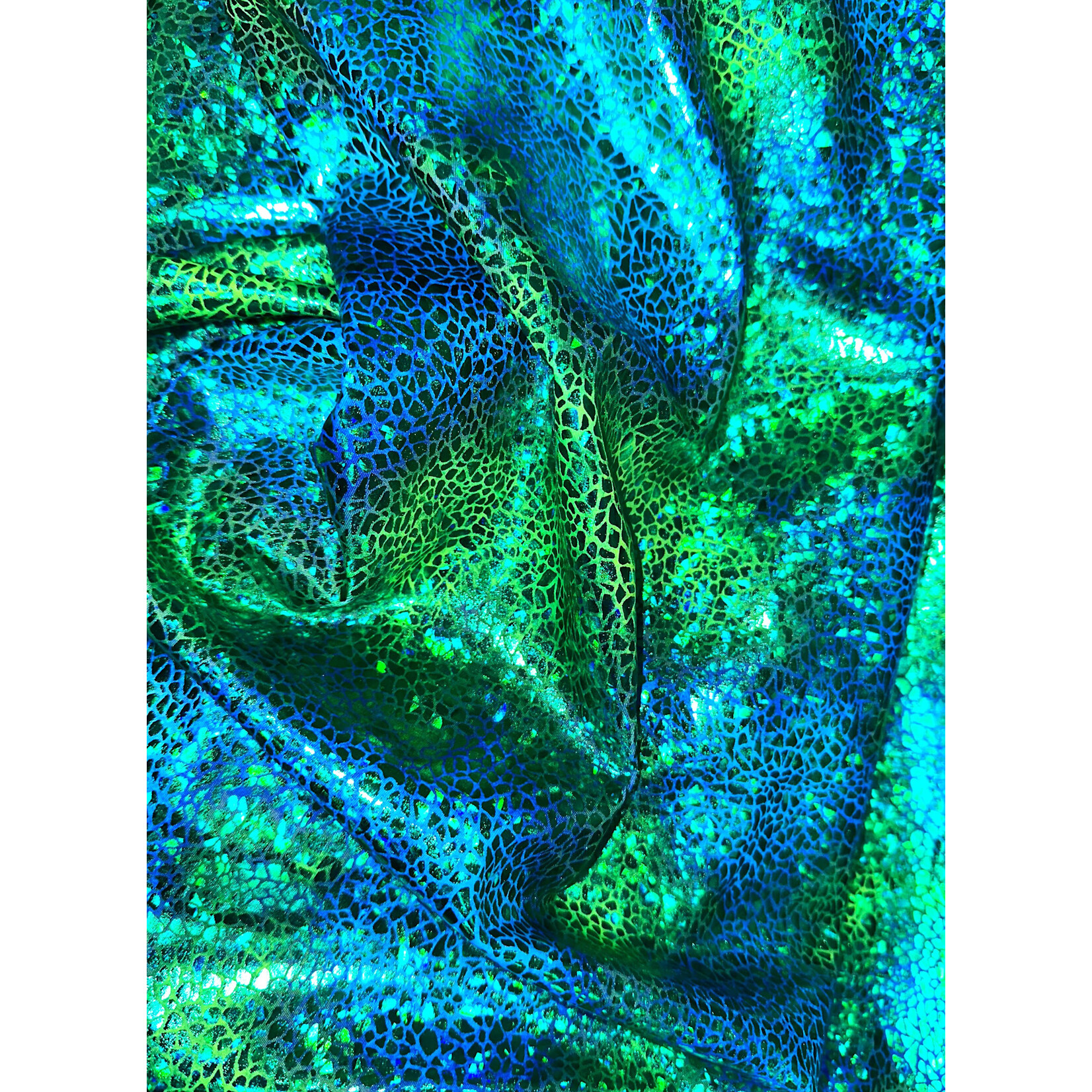 Green Pattern Ombre Holographic Spandex #6