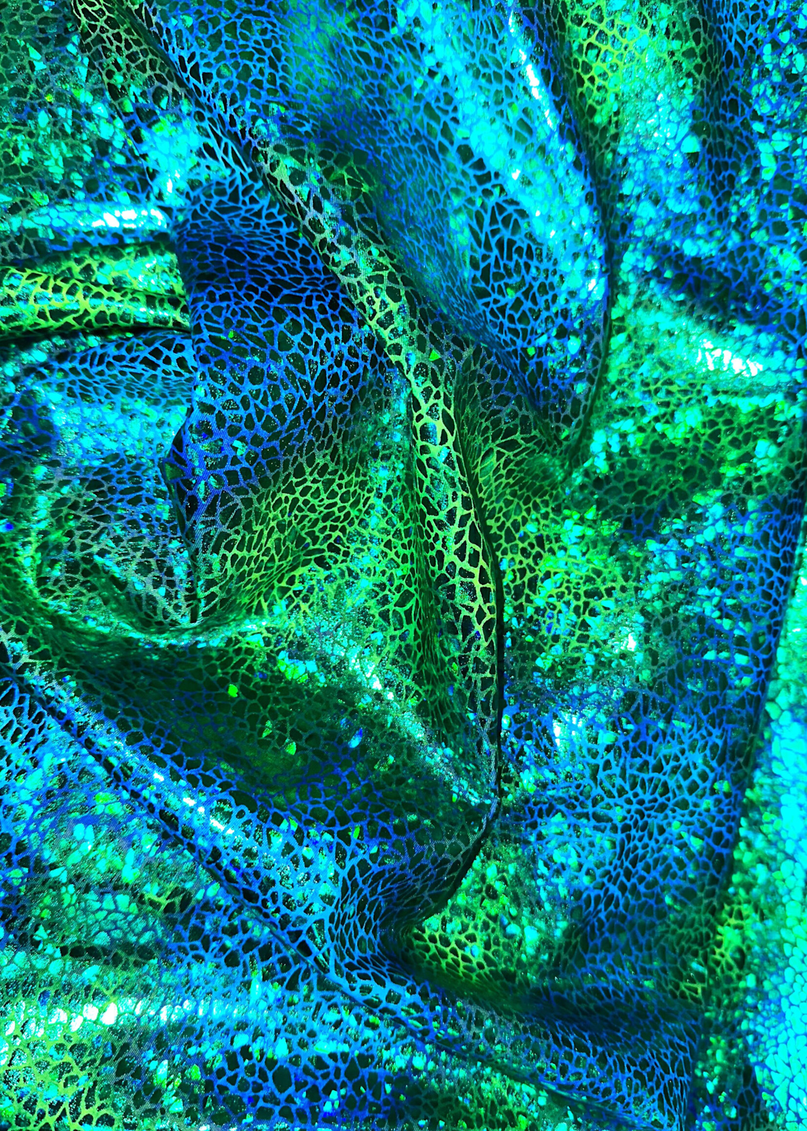 Green Pattern Ombre Holographic Spandex #6