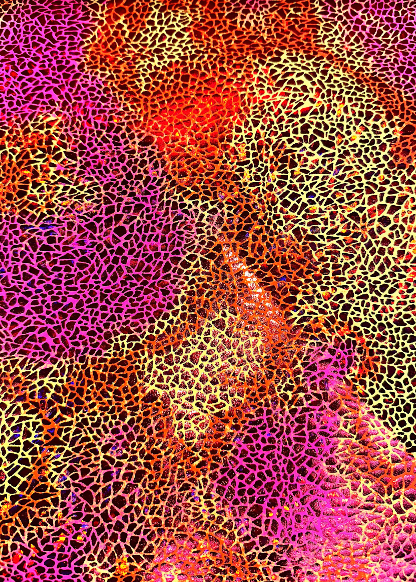 Orange Pattern Ombre Holographic Spandex #4