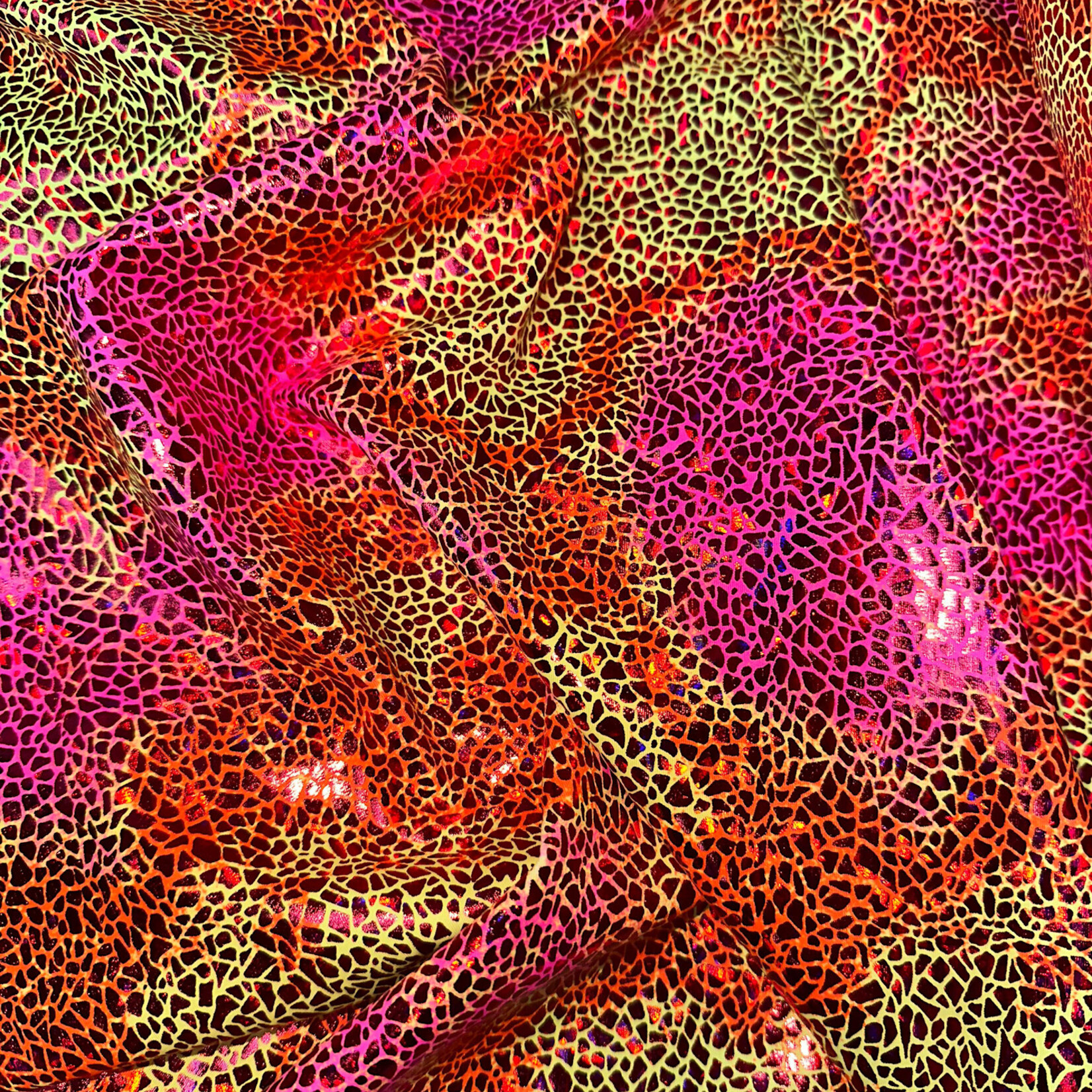 Orange Pattern Ombre Holographic Spandex #4
