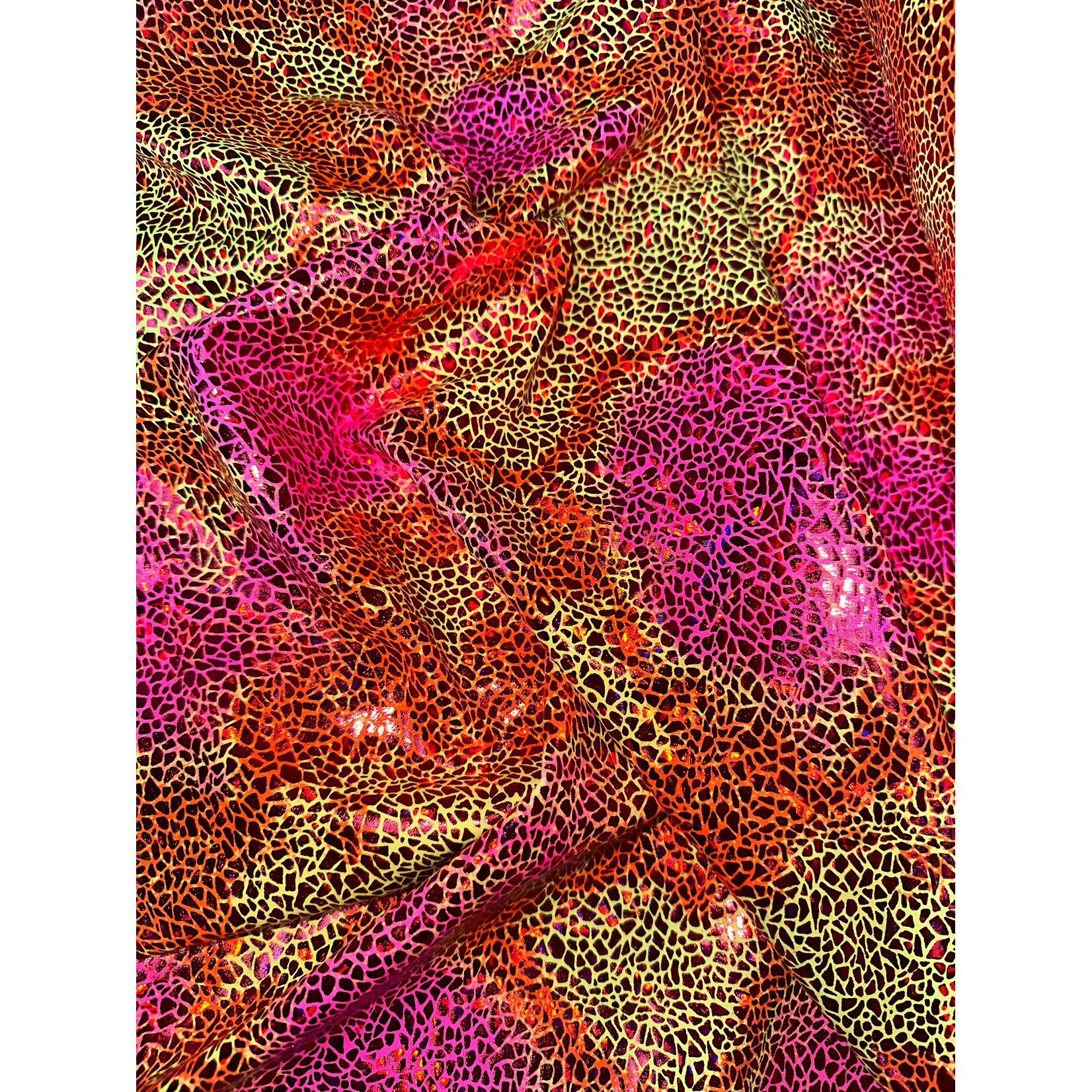 Orange Pattern Ombre Holographic Spandex #4