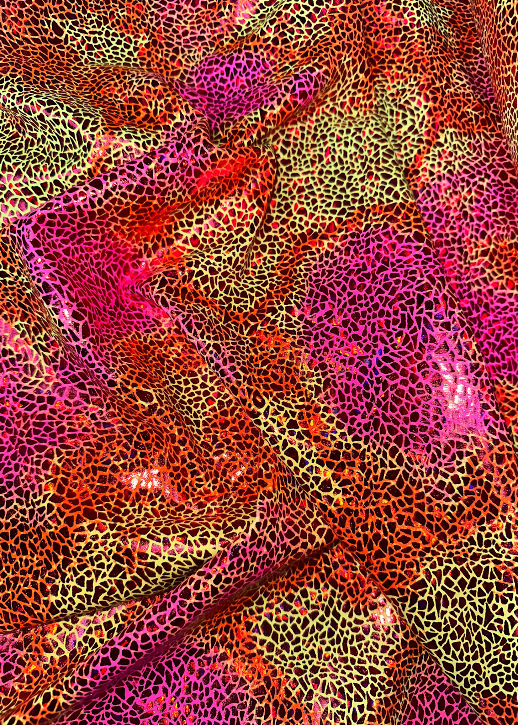 Orange Pattern Ombre Holographic Spandex #4