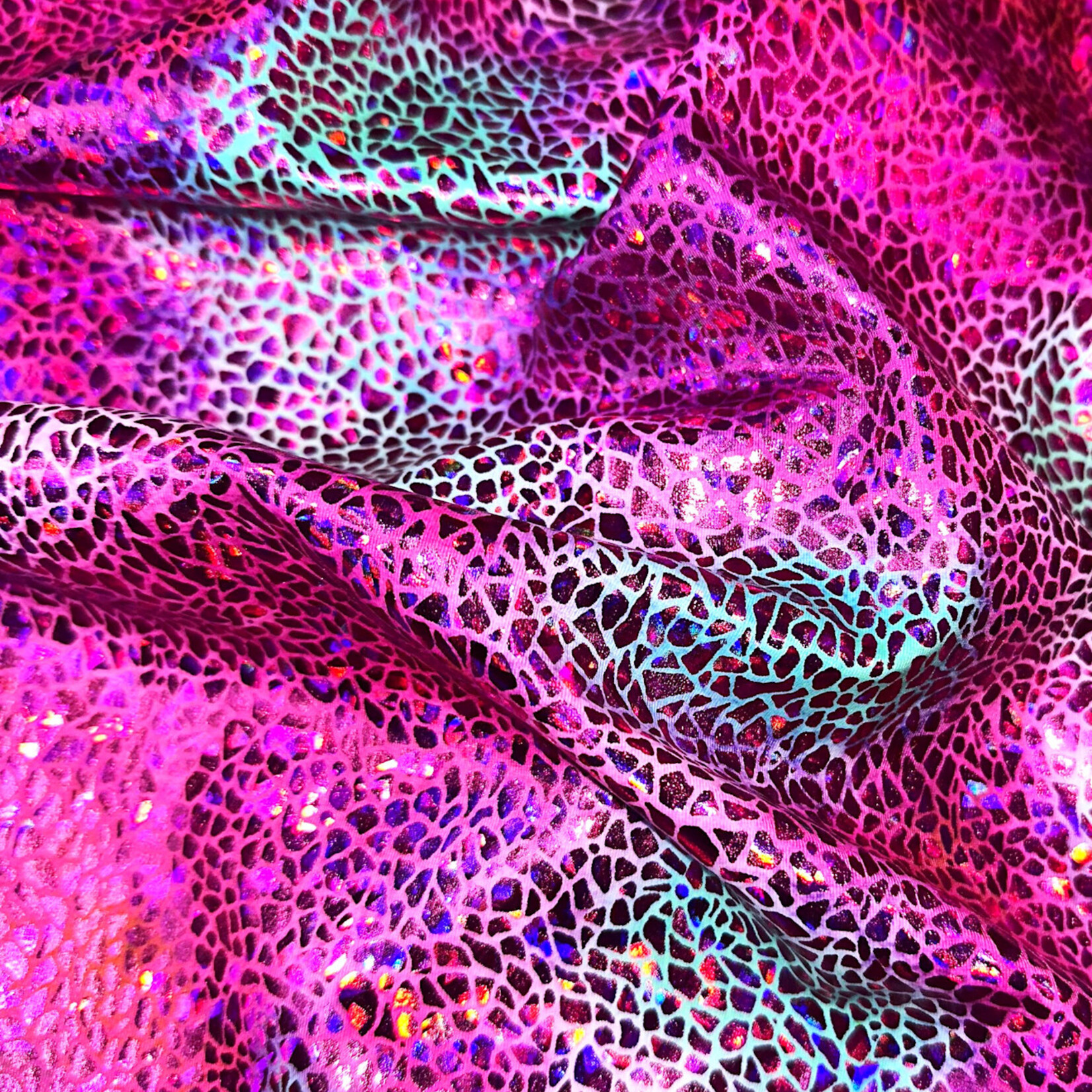 Pink Pattern Ombre Holographic Spandex #7
