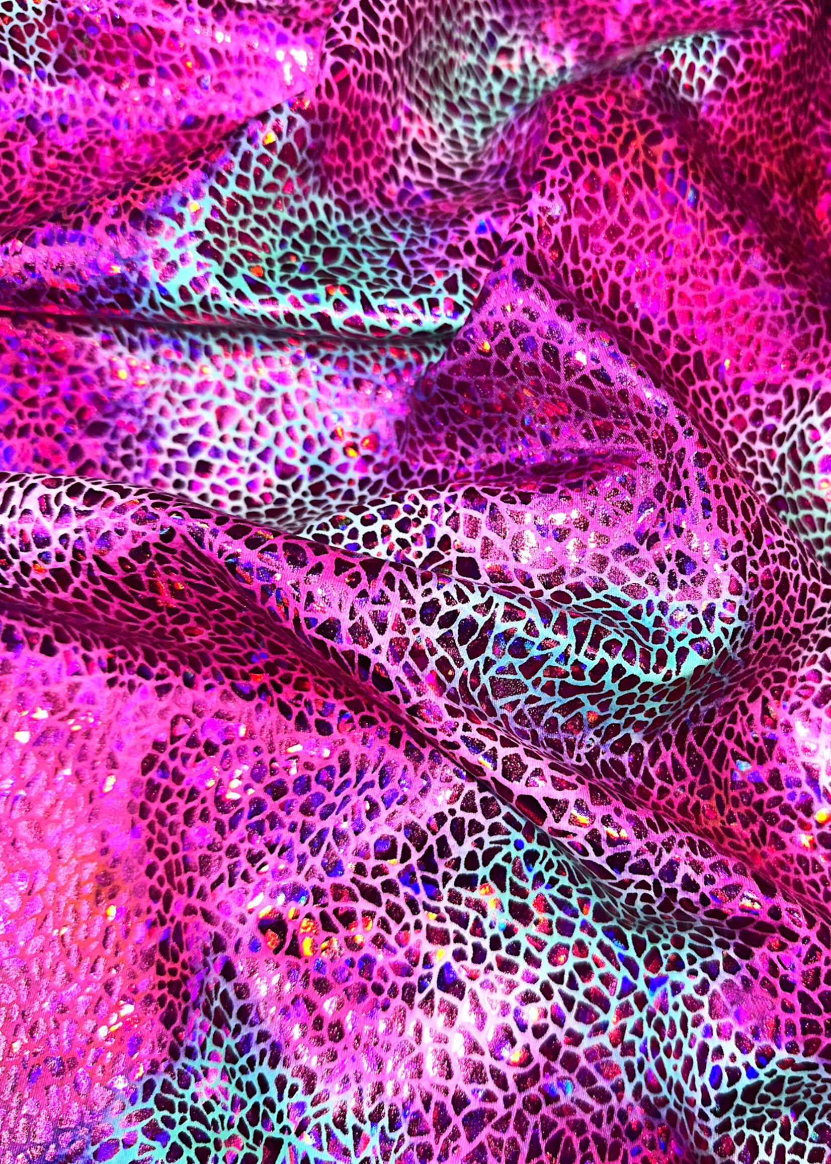 Pink Pattern Ombre Holographic Spandex #7