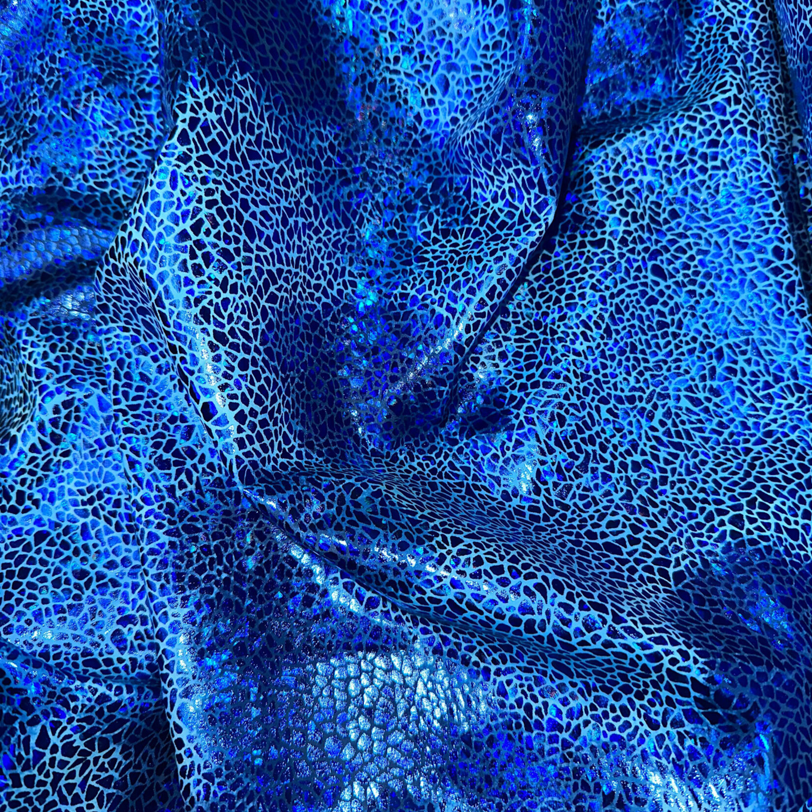 Royal Blue Pattern Ombre Holographic Spandex #5