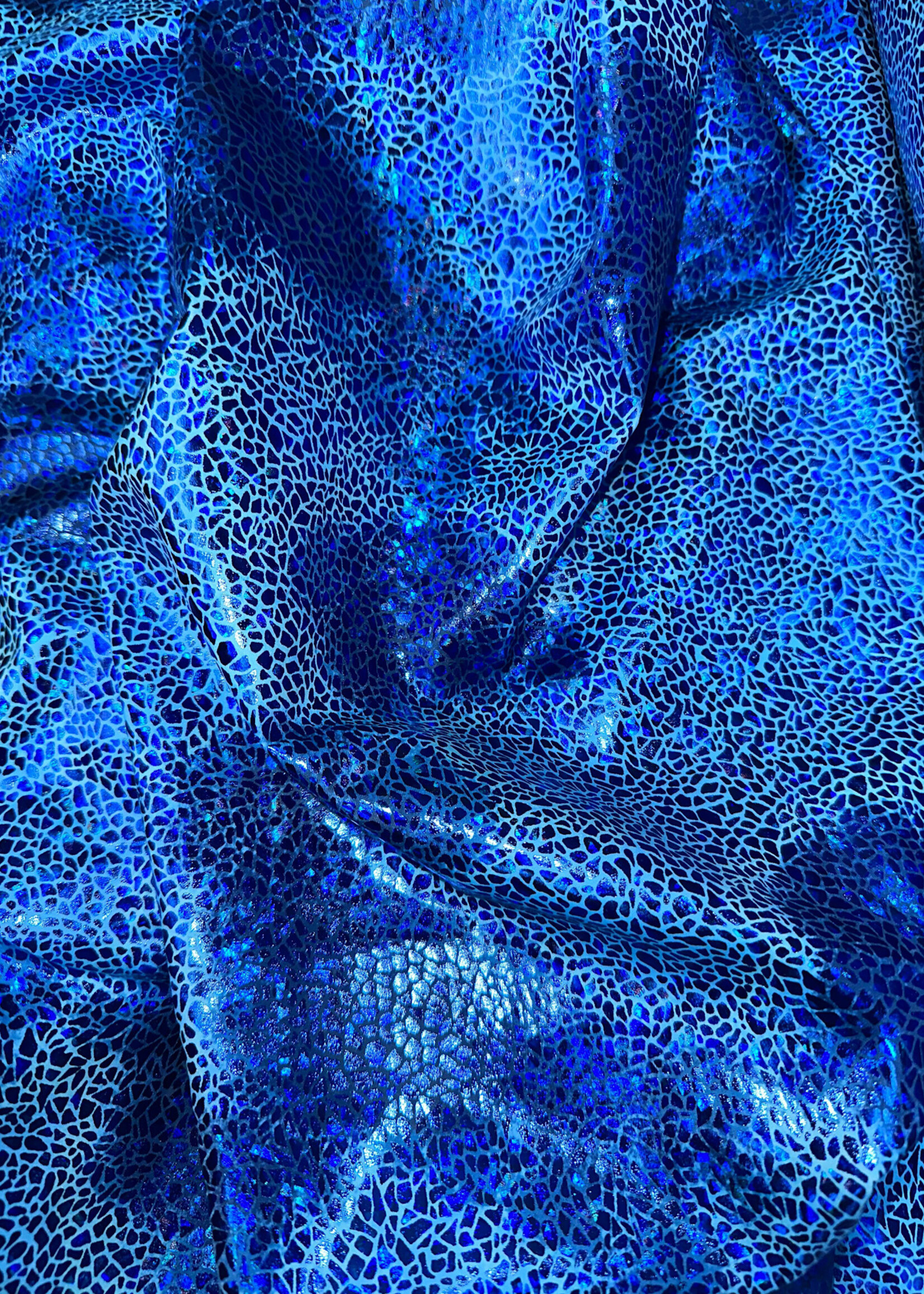 Royal Blue Pattern Ombre Holographic Spandex #5