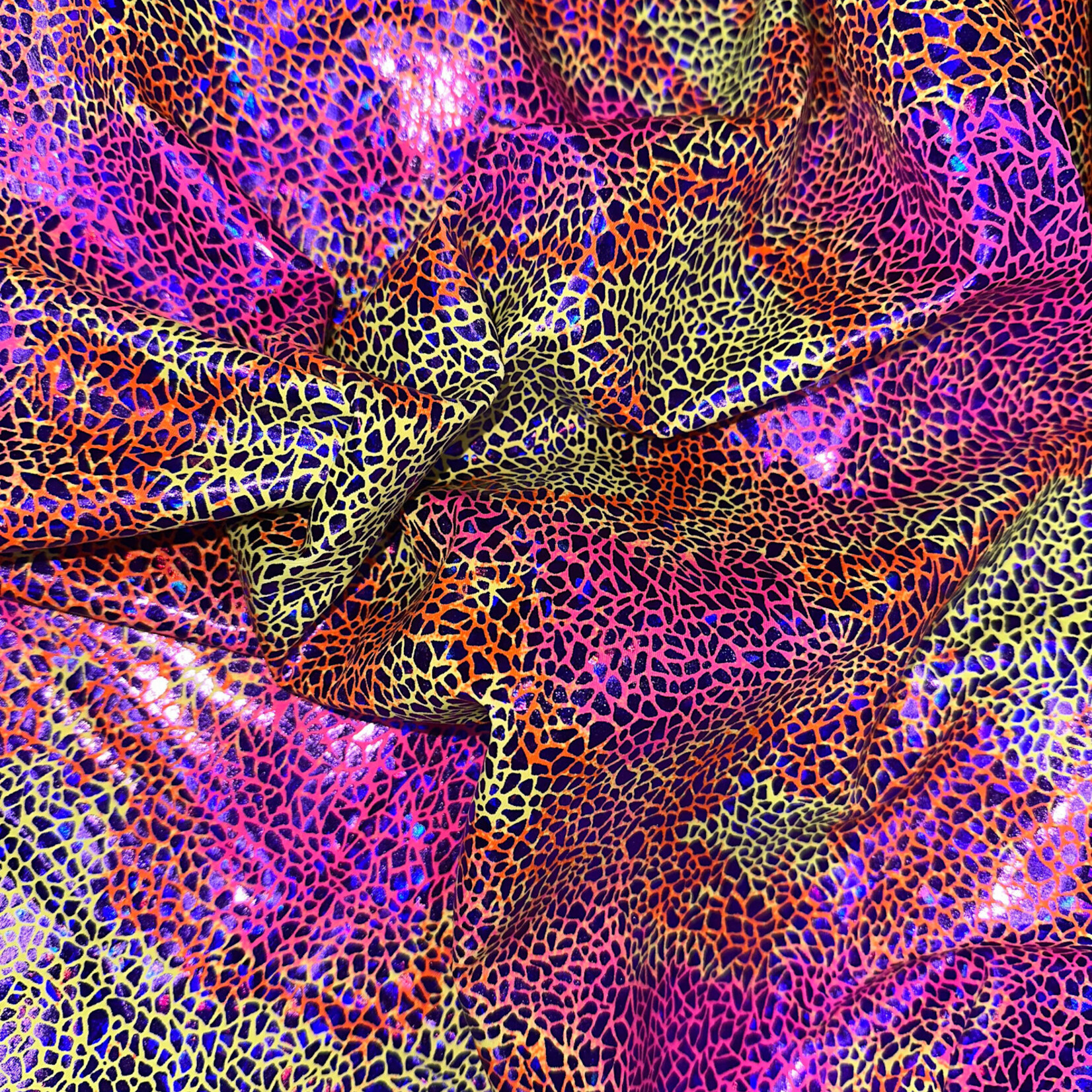 Yellow Pattern Ombre Holographic Spandex #3
