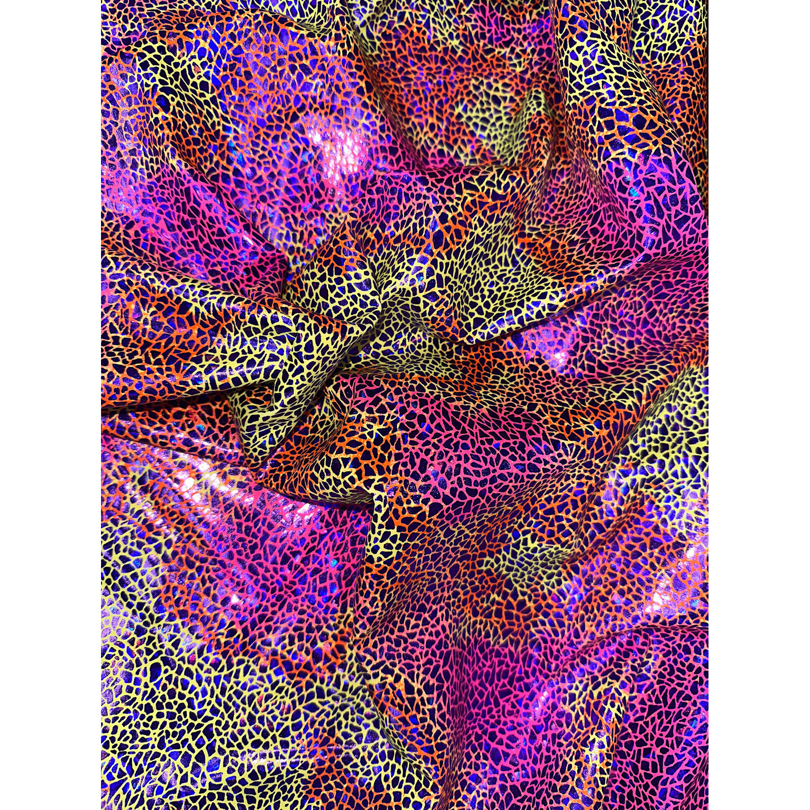 Yellow Pattern Ombre Holographic Spandex #3