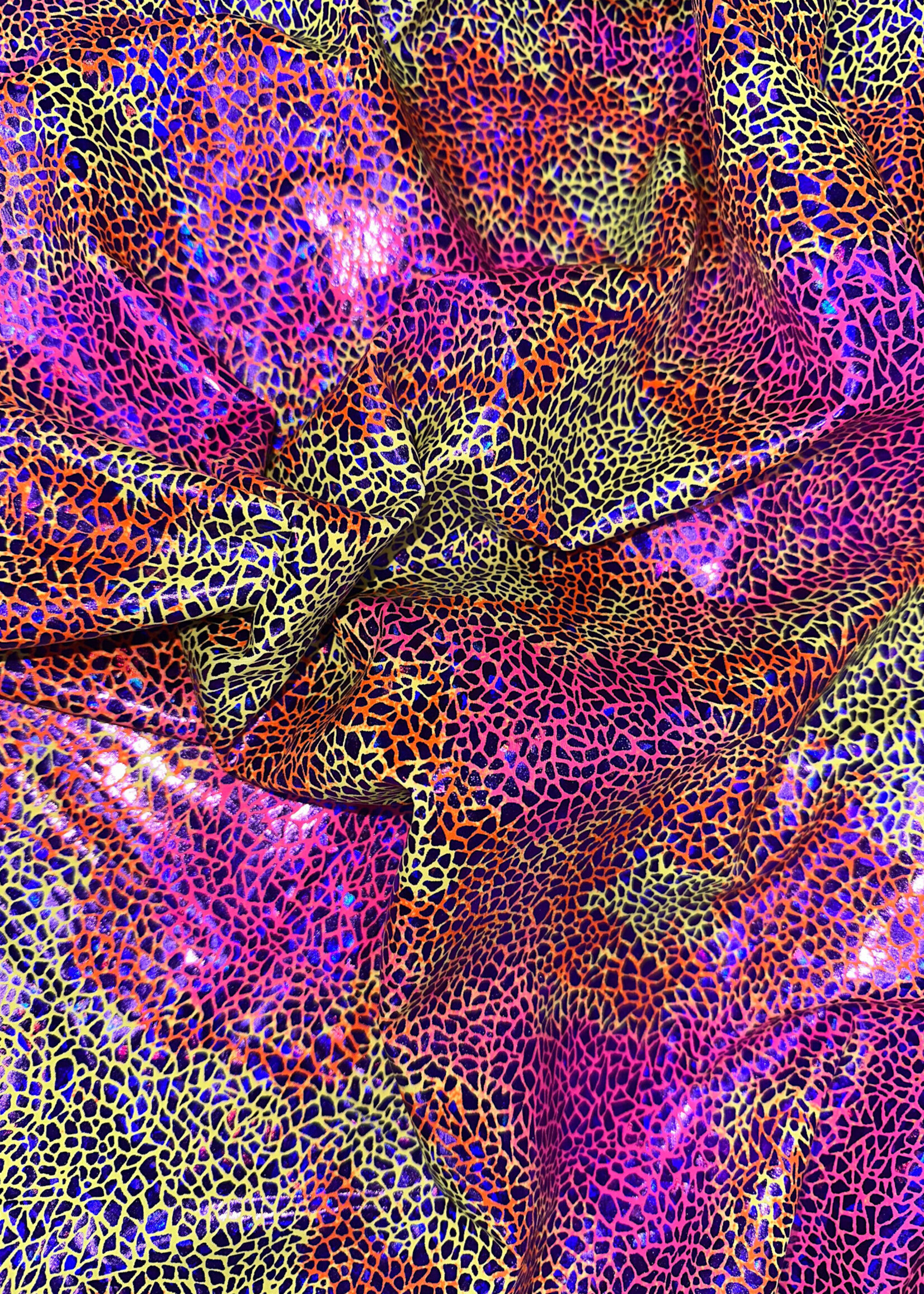 Yellow Pattern Ombre Holographic Spandex #3