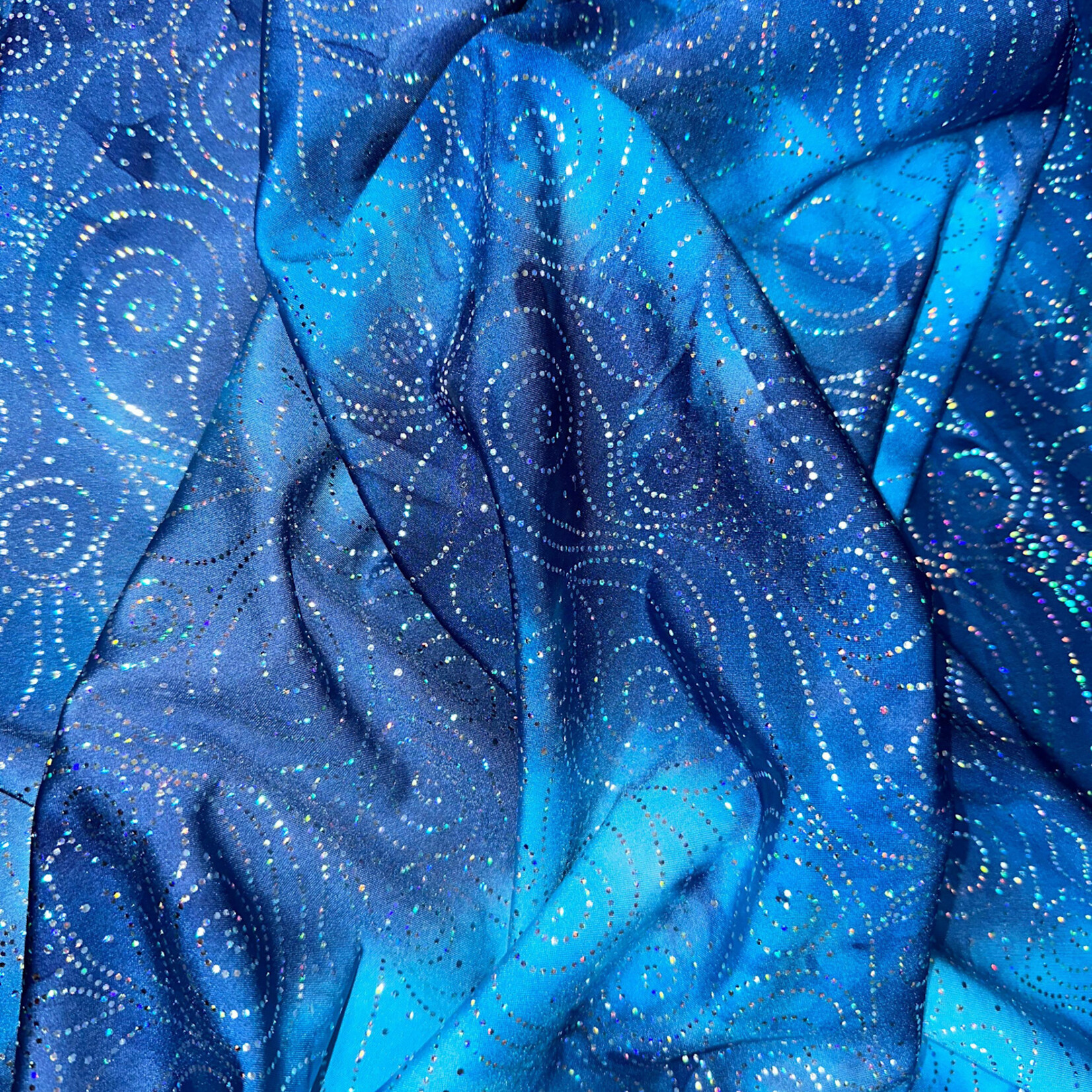 Ocean Blue Glitter Spandex (F)