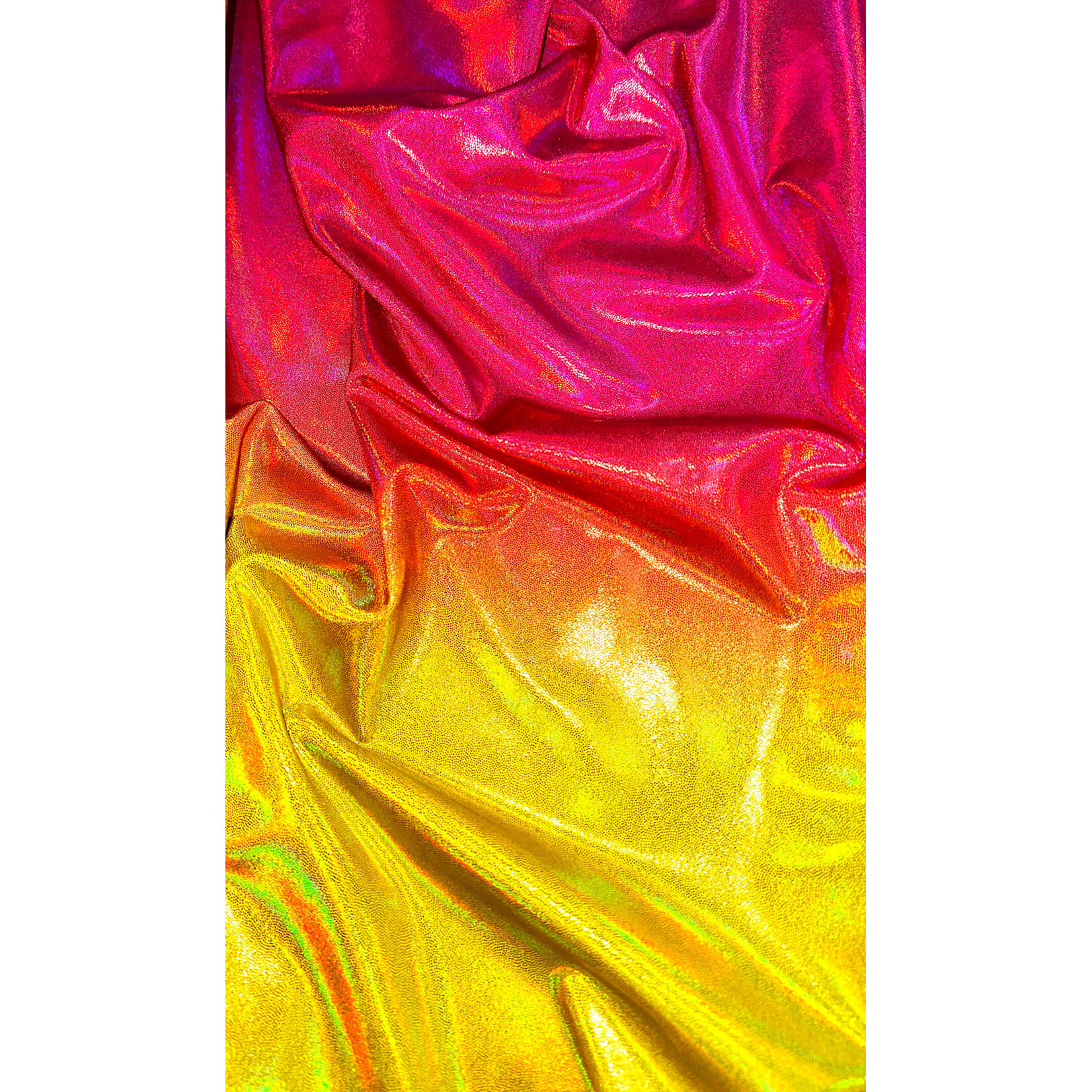 Nylon Spandex Hologram Foil Print 58/60" X 280G/Y - Pink/Yellow