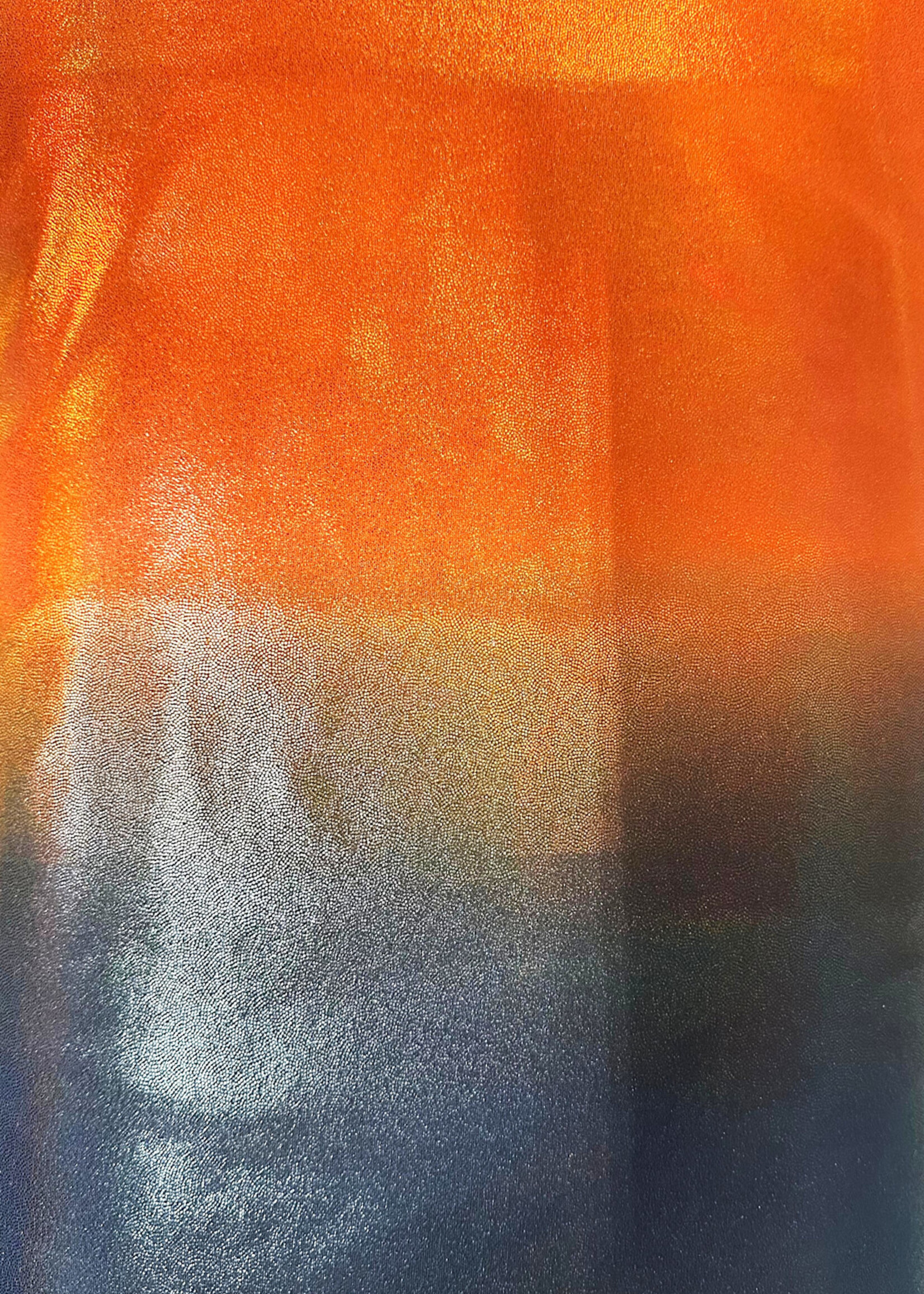 Nylon Spandex Hologram Foil Print 58/60" X 280G/Y - Orange/Black
