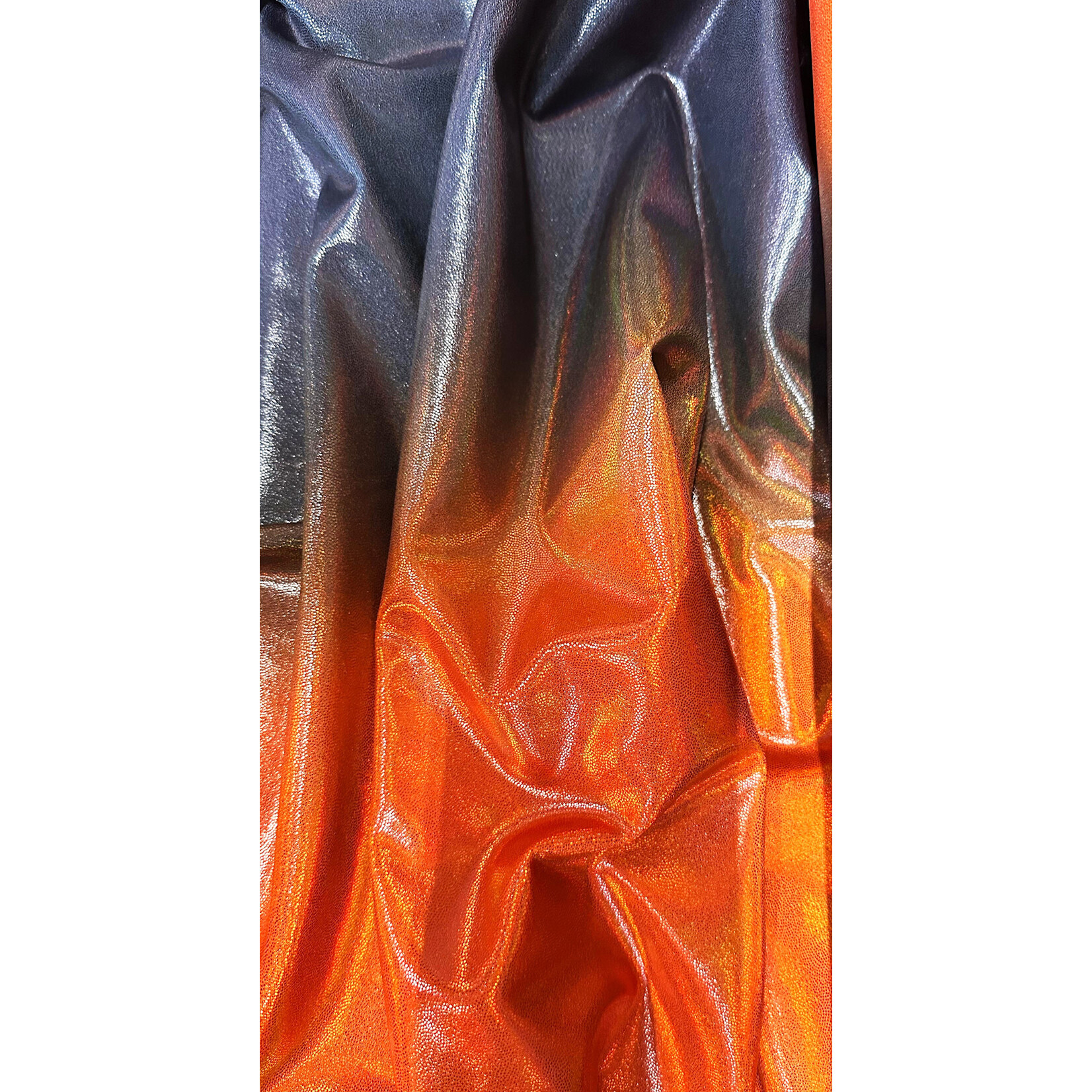 Nylon Spandex Hologram Foil Print 58/60" X 280G/Y - Orange/Black