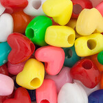 Pony Bead Heart 10x12mm  (30pcs) Opaque Multi