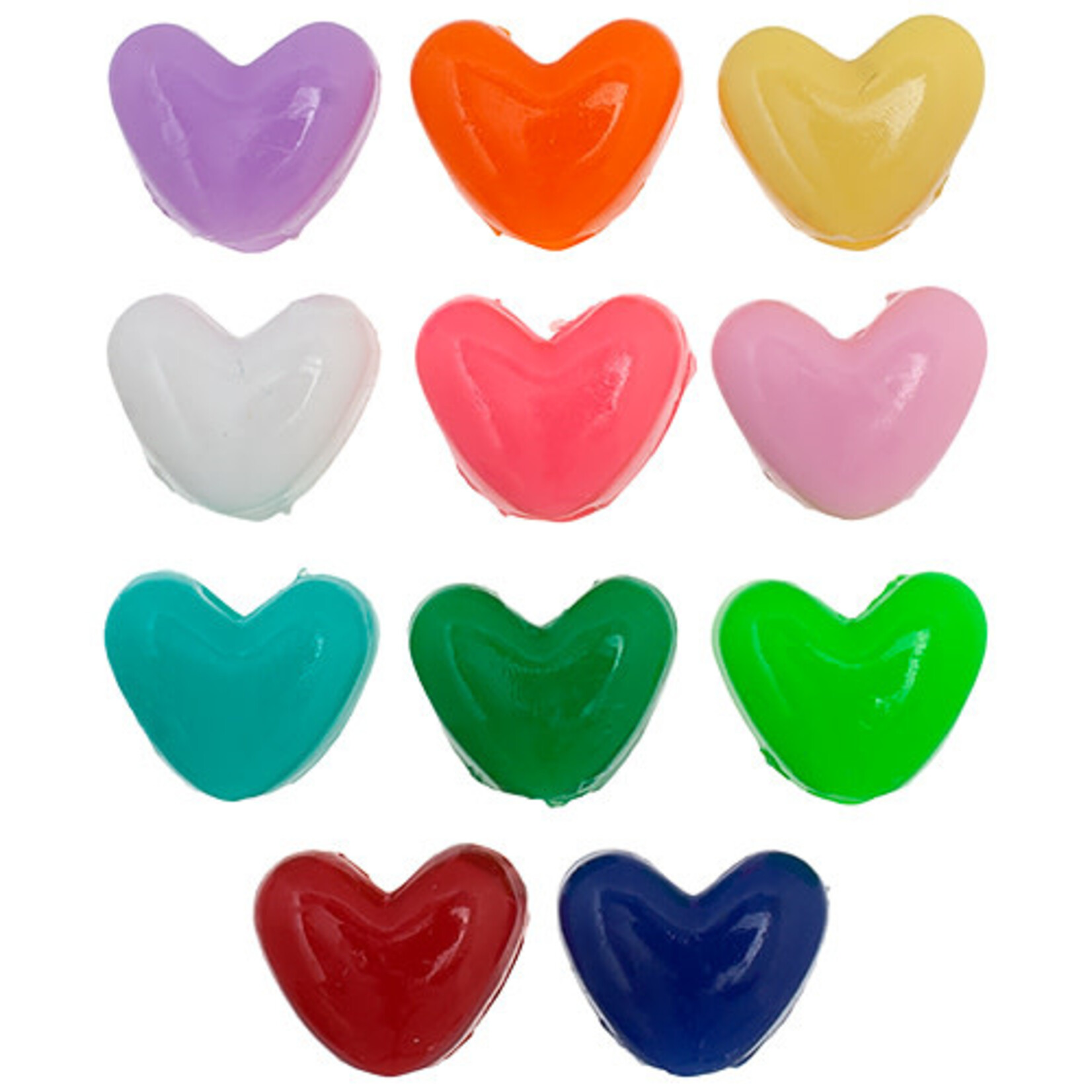 Pony Bead Heart 10x12mm  (500pcs) Opaque Multi