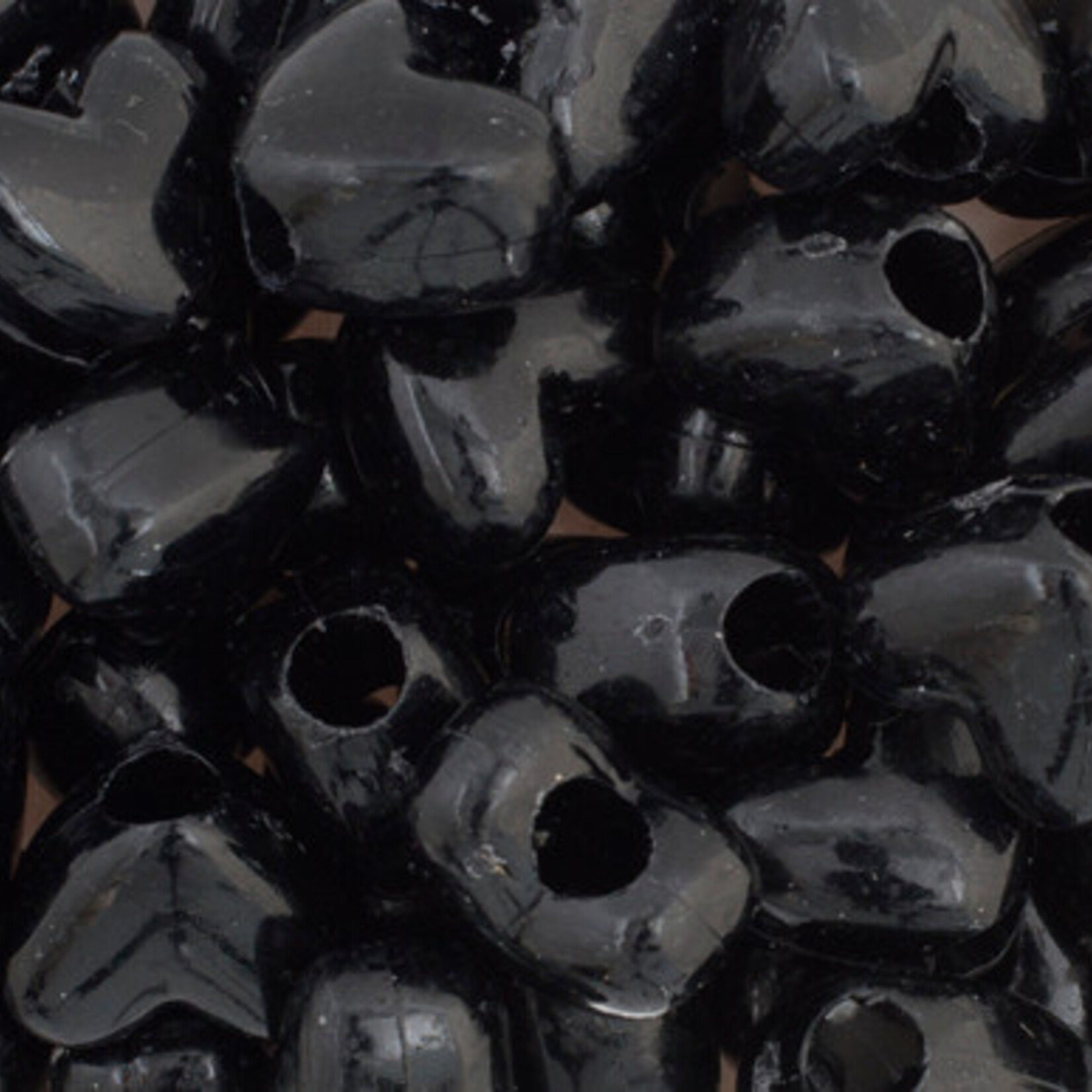 Pony Bead Heart 10x12mm (500pcs) Opaque Black