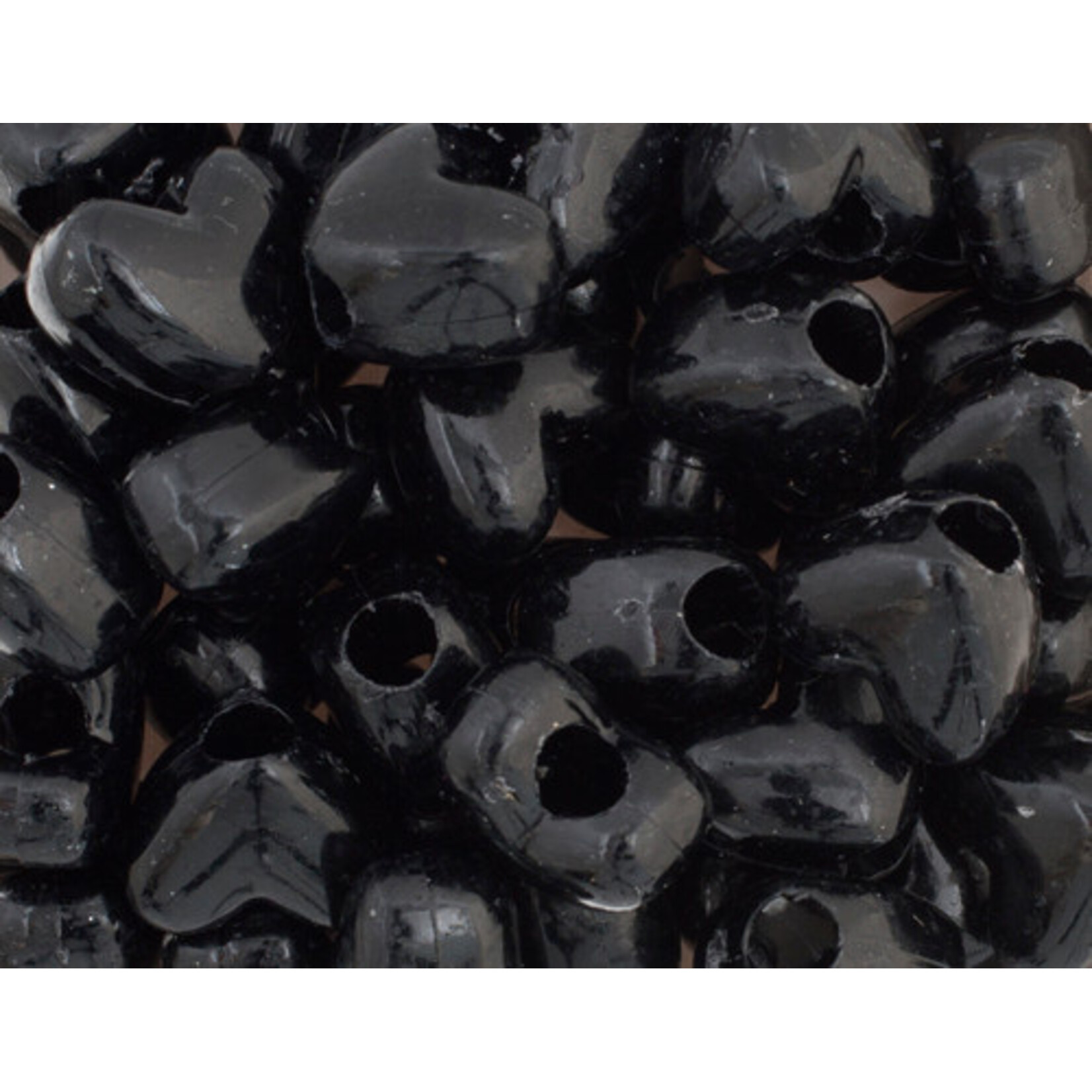 Pony Bead Heart 10x12mm (500pcs) Opaque Black