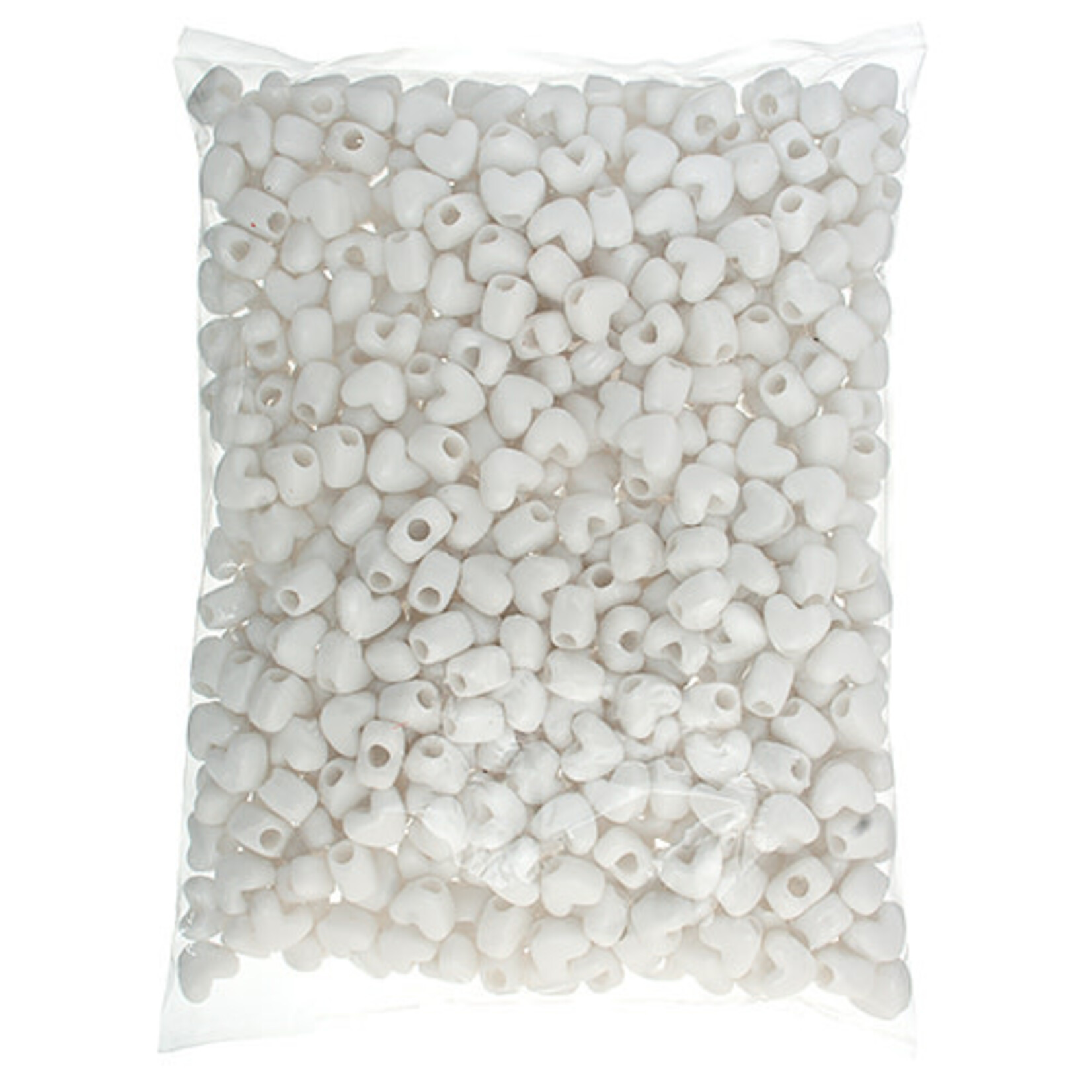 Pony Bead Heart 10x12mm (500pcs) Opaque White
