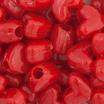 Pony Bead Heart 10x12mm  (500pcs) Opaque Red