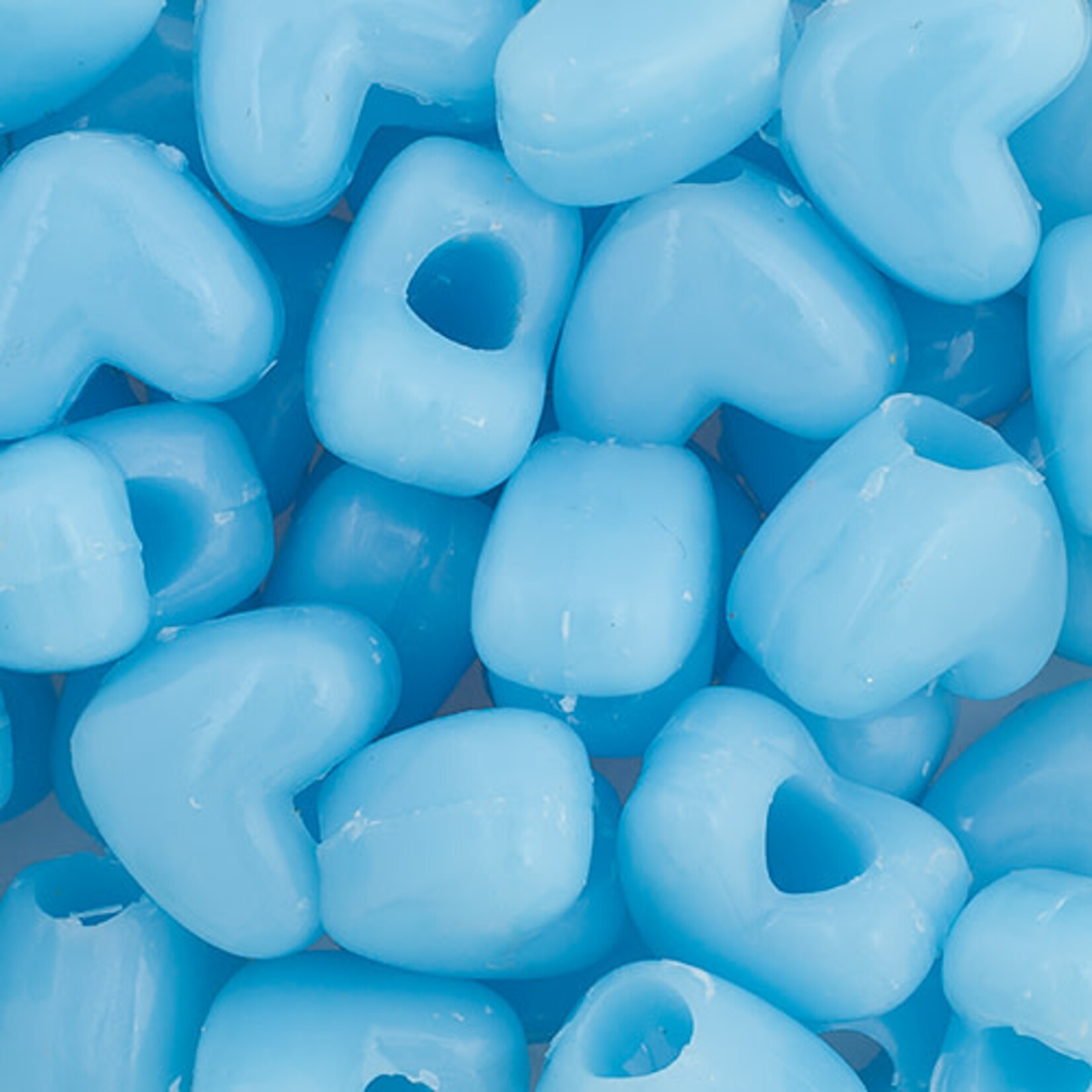 Pony Bead Heart 10x12mm  (500pcs) Opaque Light Blue