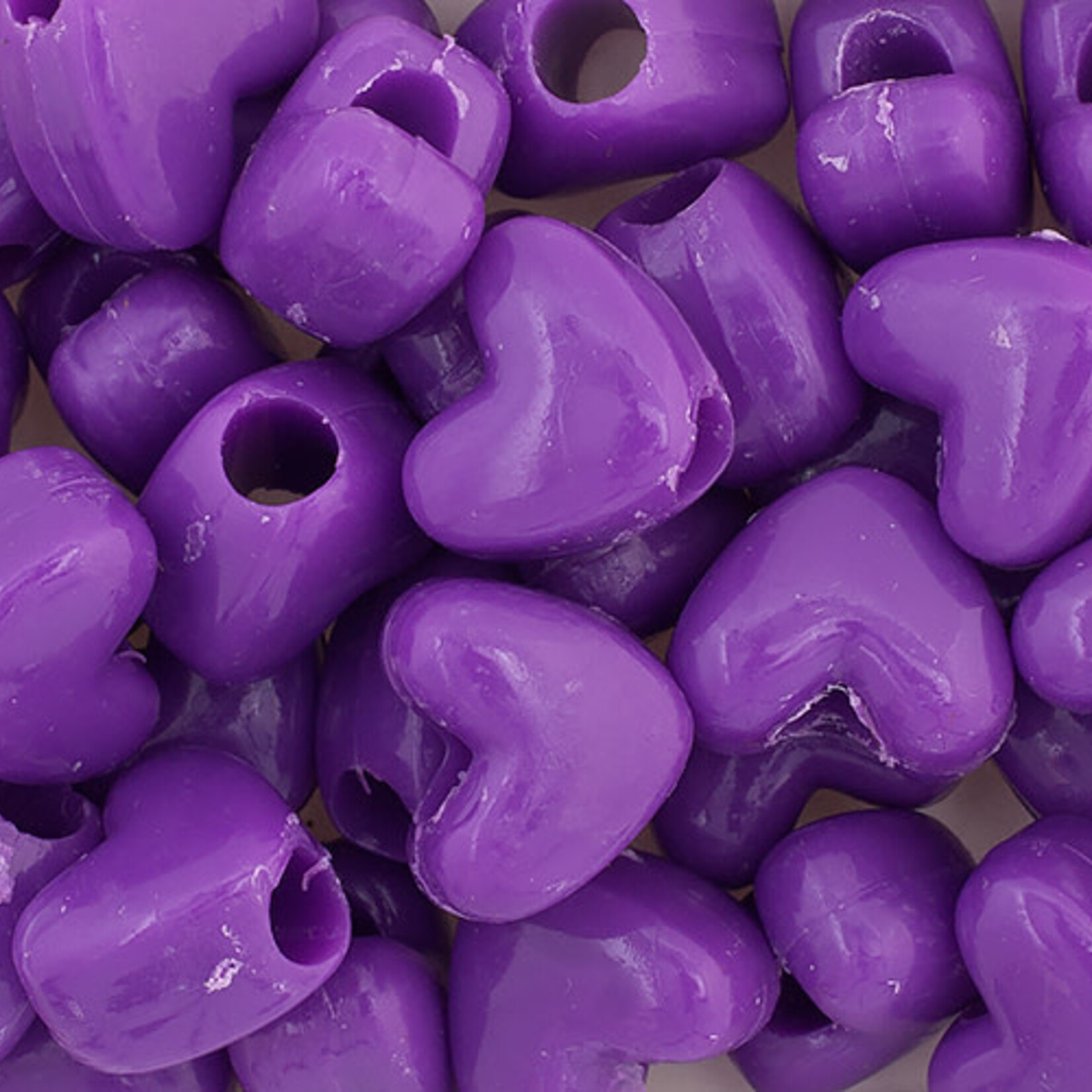 Pony Bead Heart 10x12mm (500pcs) Opaque Purple