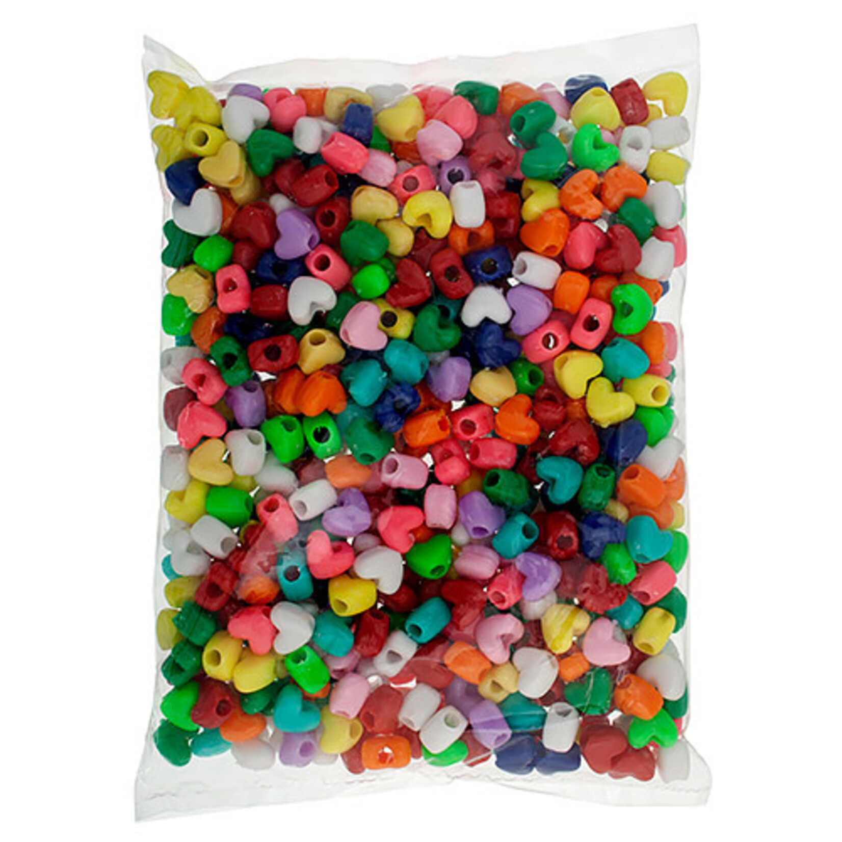 Pony Bead Heart 10x12mm  (500pcs) Opaque Multi