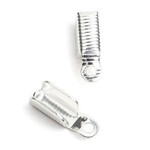 End Clamps (Leather Crimps) Coiled  Silver (12Pcs)