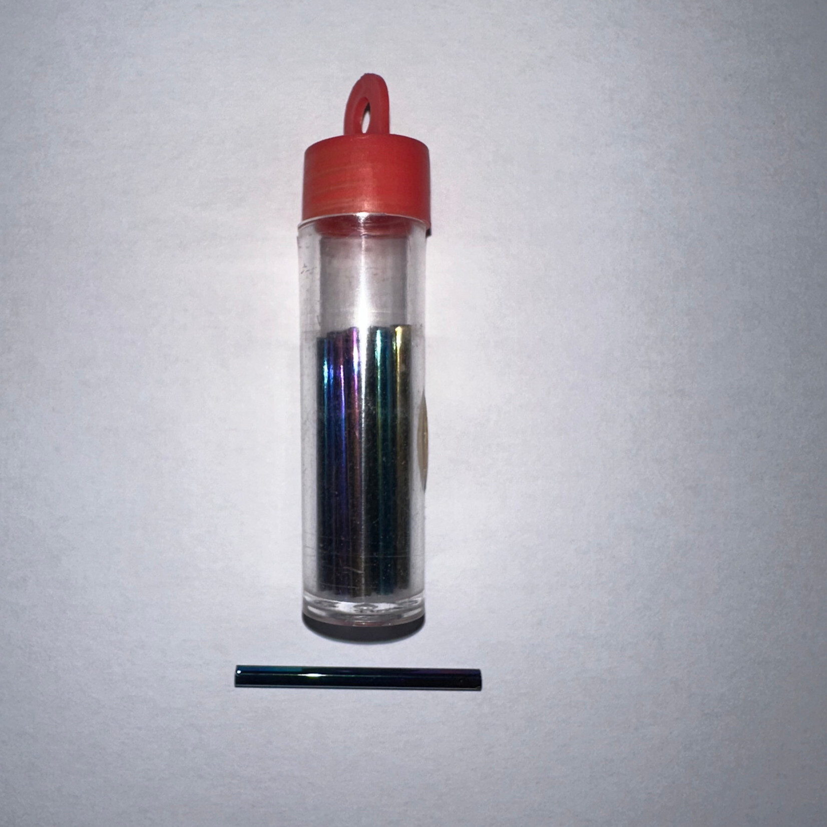 Jb Vial Small Opaque Iridescent Navy Bugles 30Mm