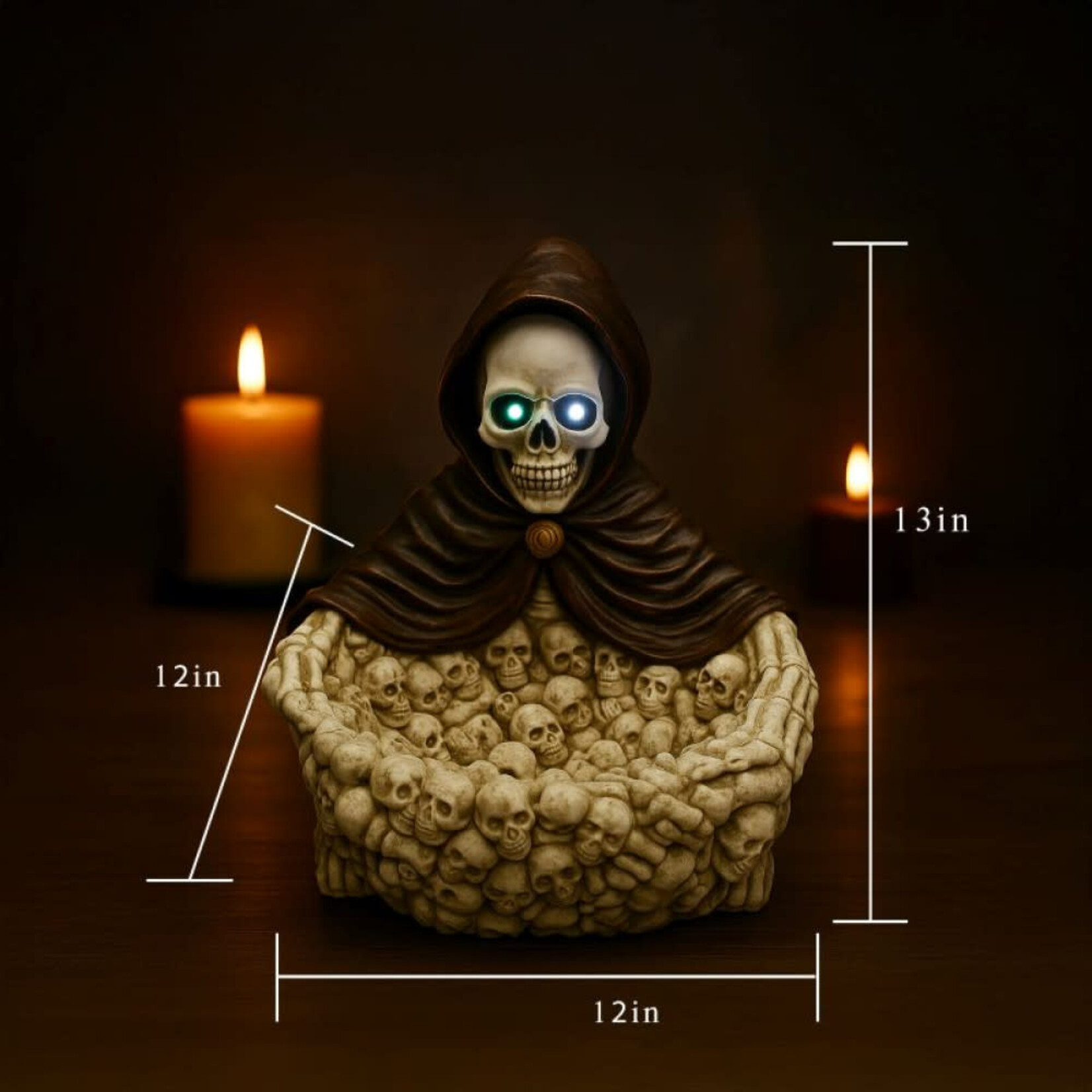 Light Up Grim Reaper Skull Bowl
