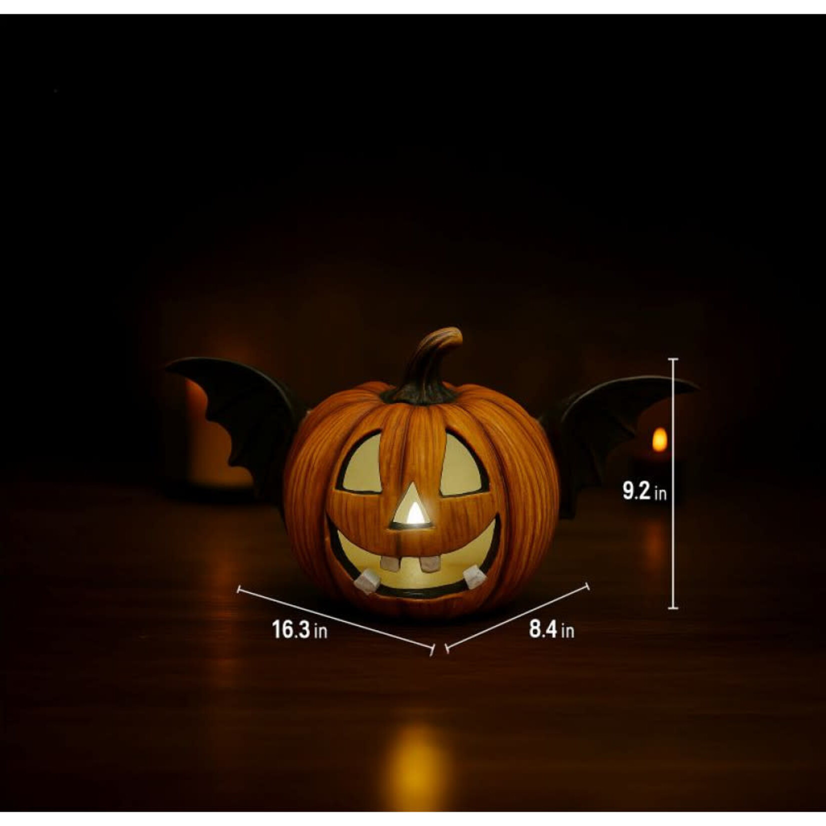 Light Up Bat Pumpkin Decoration