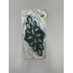 Crystal Motif Diamond Flower 115x230mm Crystal AB/Peacock Blue