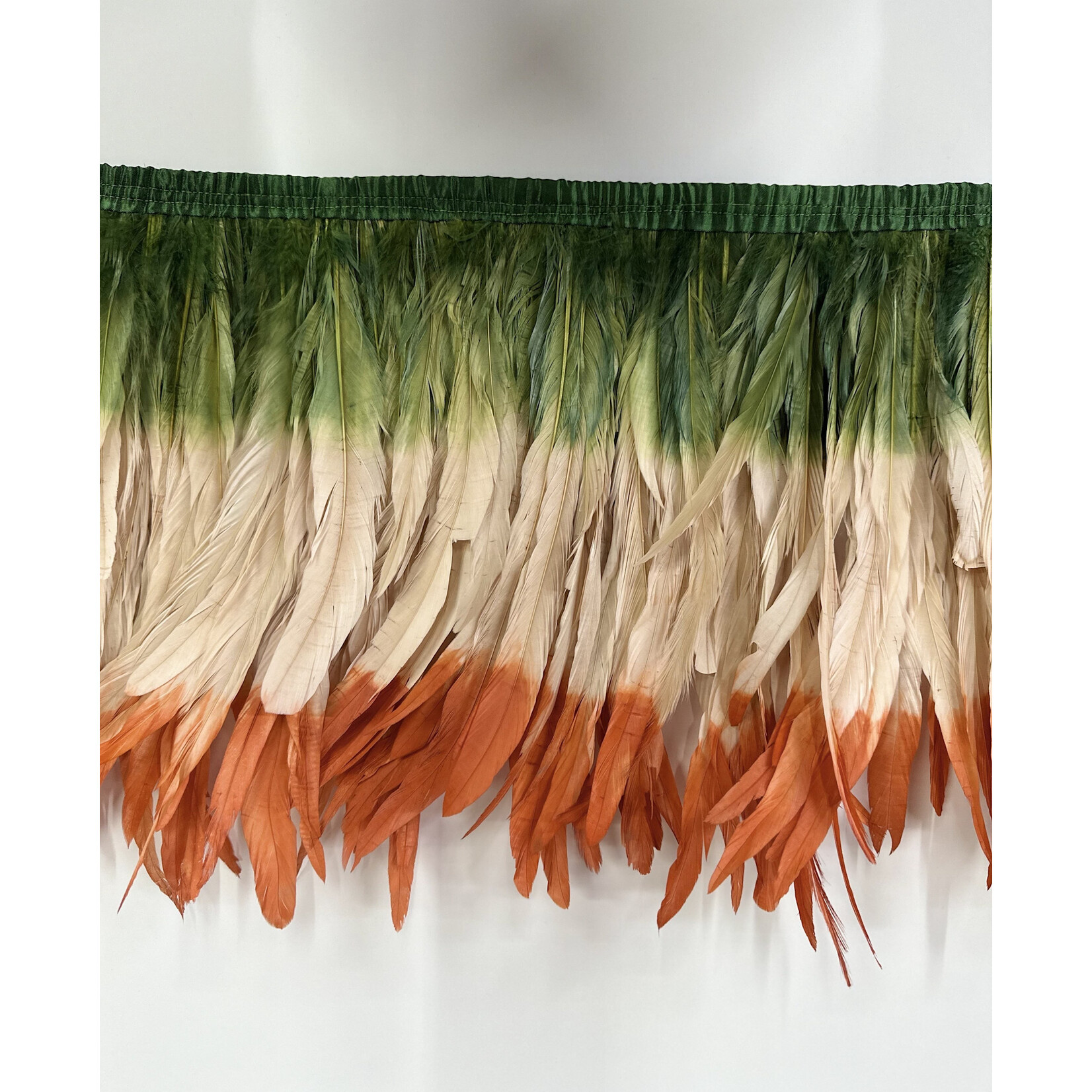 Coque Feathers Value 3 Tone 12 - 14 Inches Burnt Orange w/ Sage & Brown