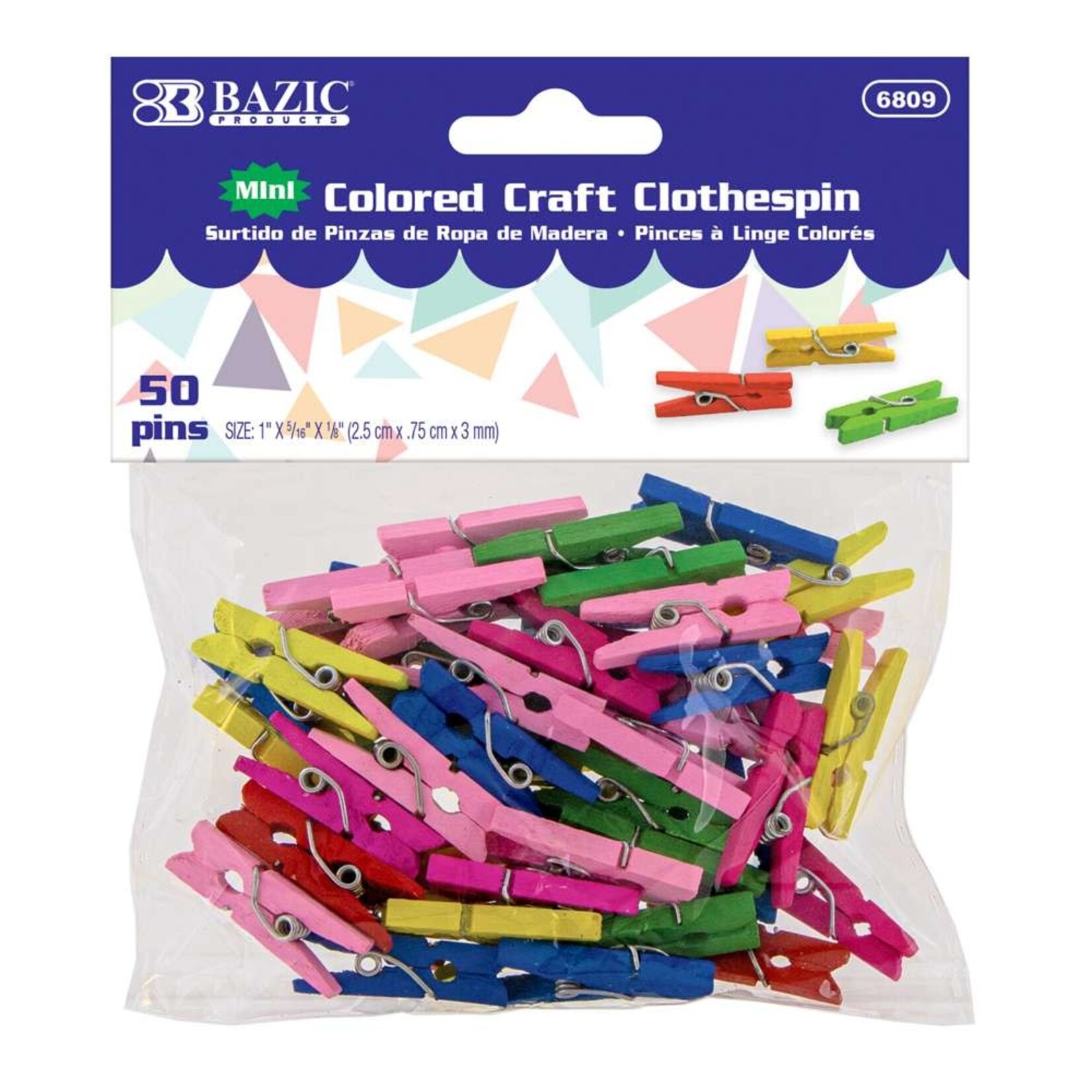 Mini Coloured Clothes Pin (50/Pack)