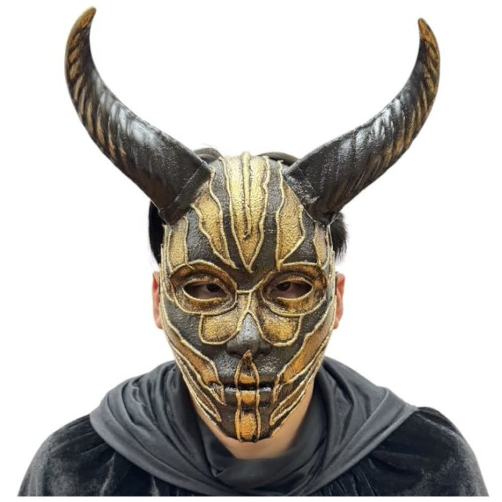 Gold Horned Demon Mask