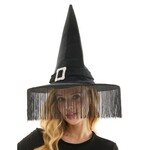 Black Witch Hat with Fringe