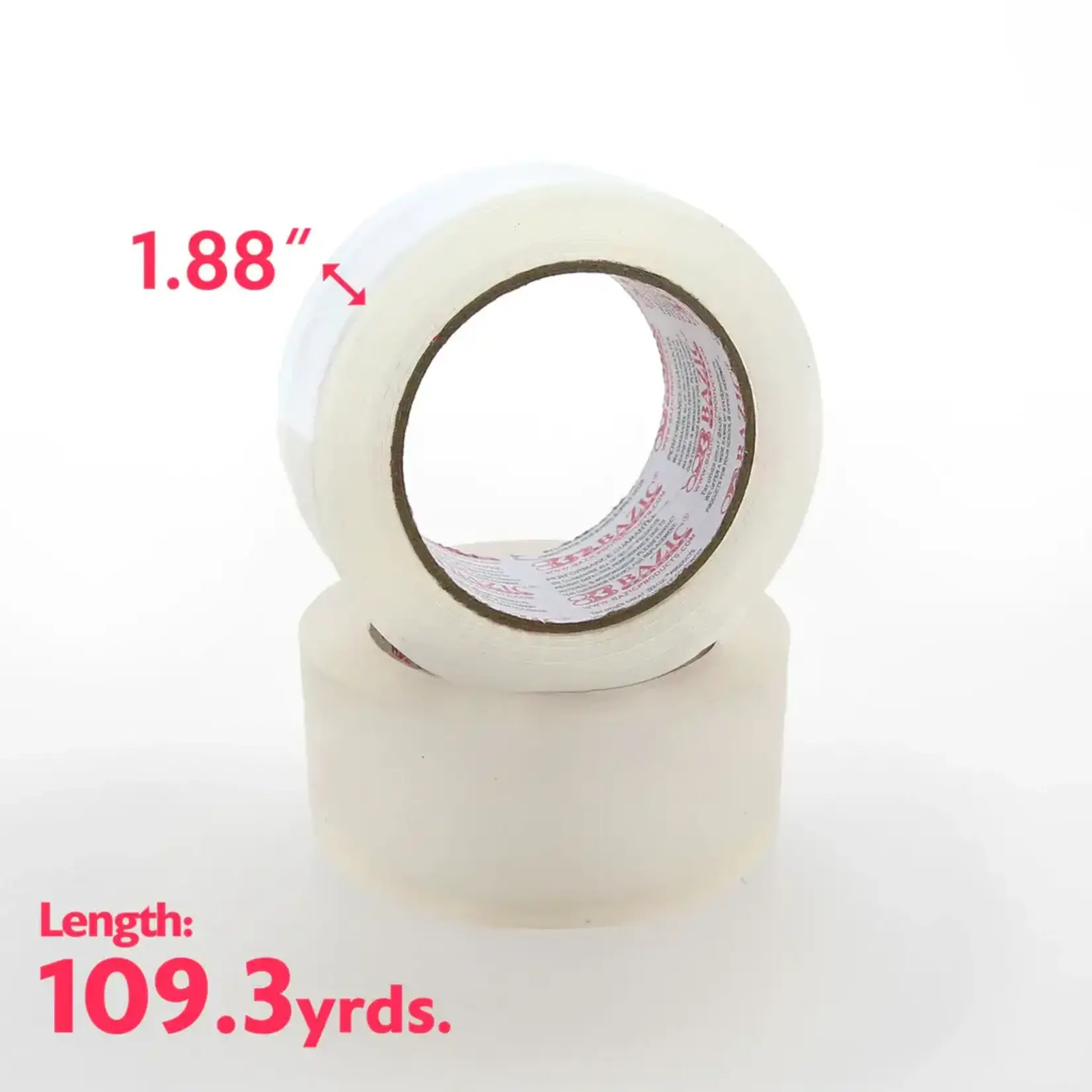 Bazic 1.88" X 109.3 Yards Industrial Clear PackingTape