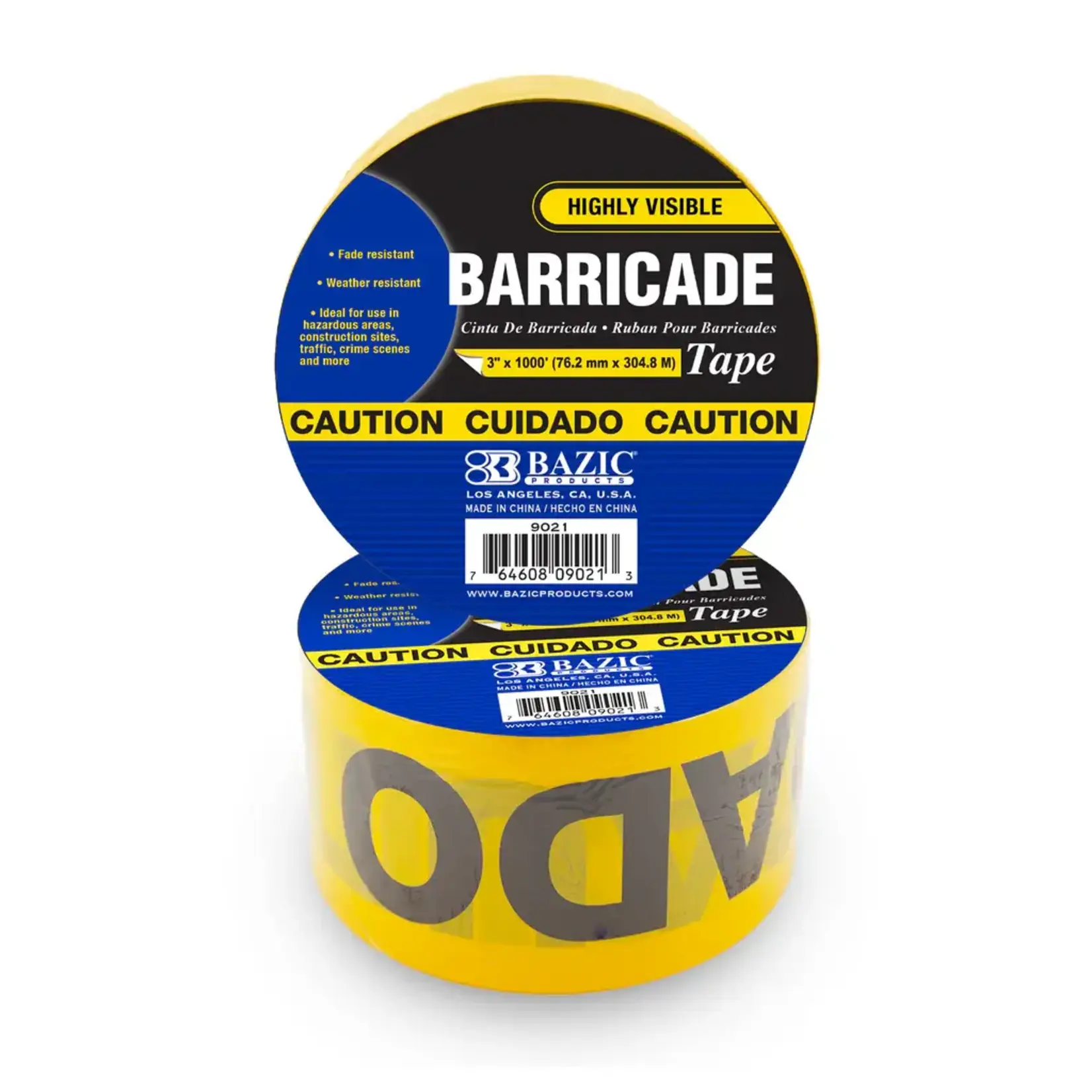 Bazic Bazic 3" x 1000" Yellow 'Caution' Barricade Tape