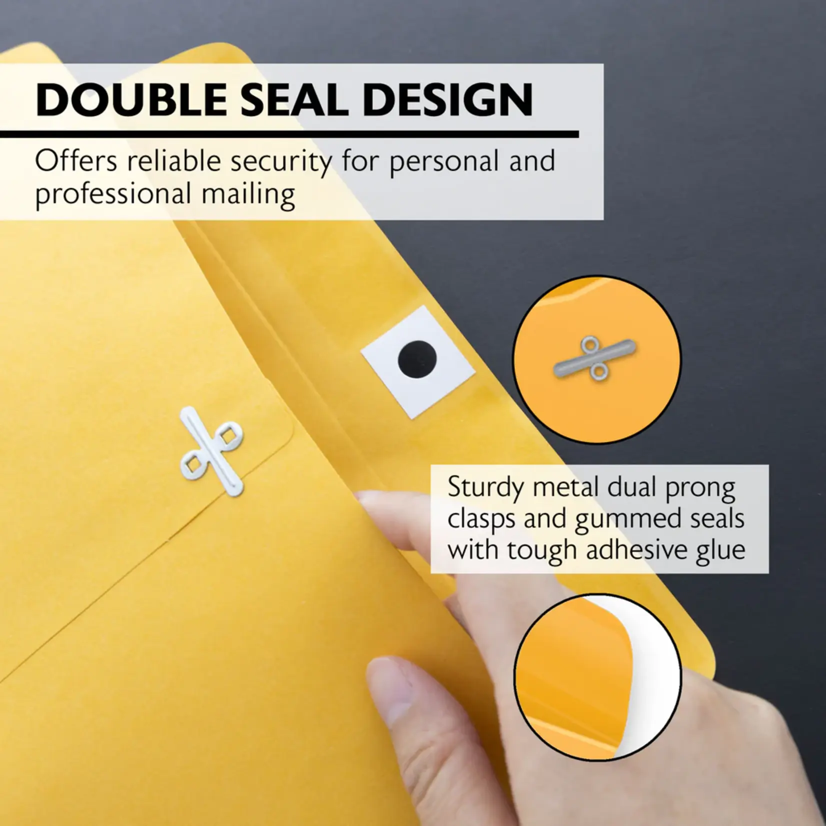 Bazic 9" x 12" Clasp Envelope (4/pack)