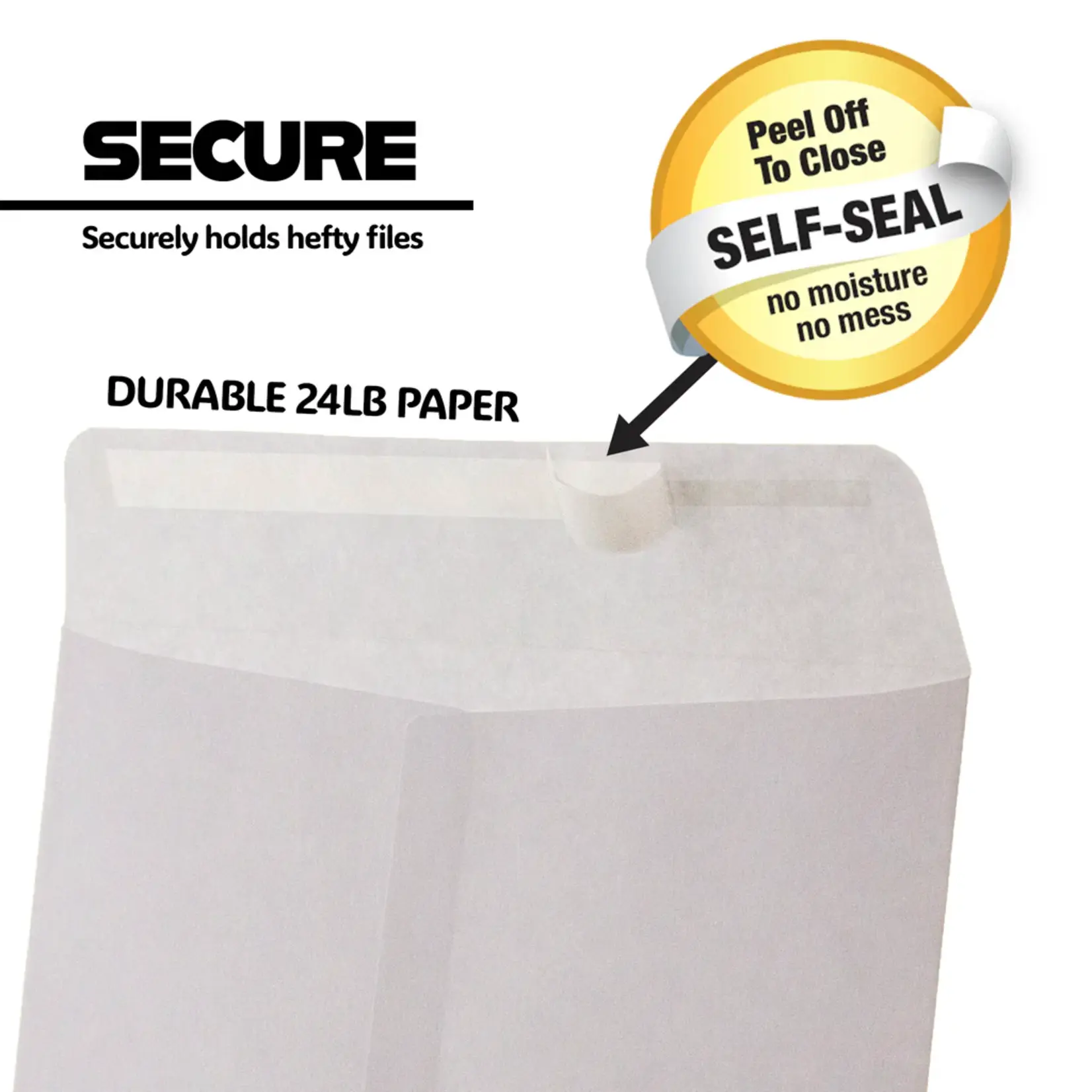 Bazic Bazic 10'' x 13'' Self-Seal White Envelopes (4/Pk)