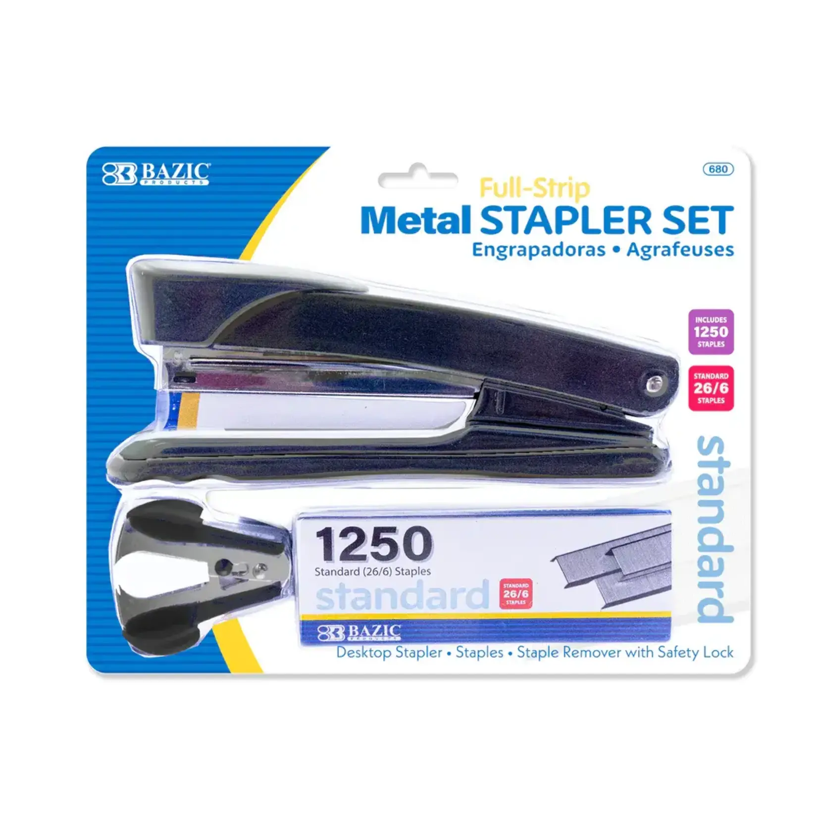 Bazic Bazic Metal Full Strip Stapler Set