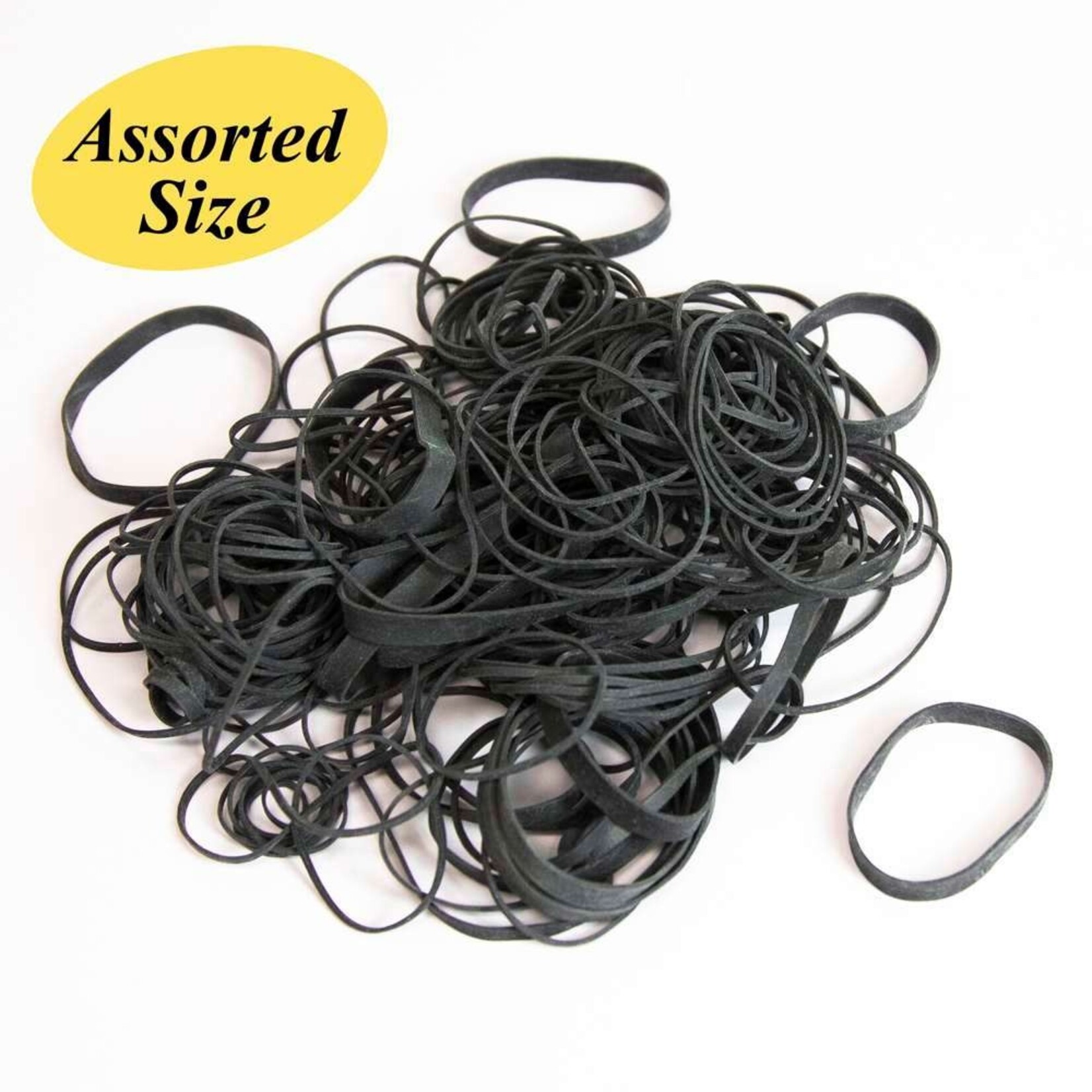Bazic 2 Oz/56.70g Assorted Sizes Black  Rubber Bands